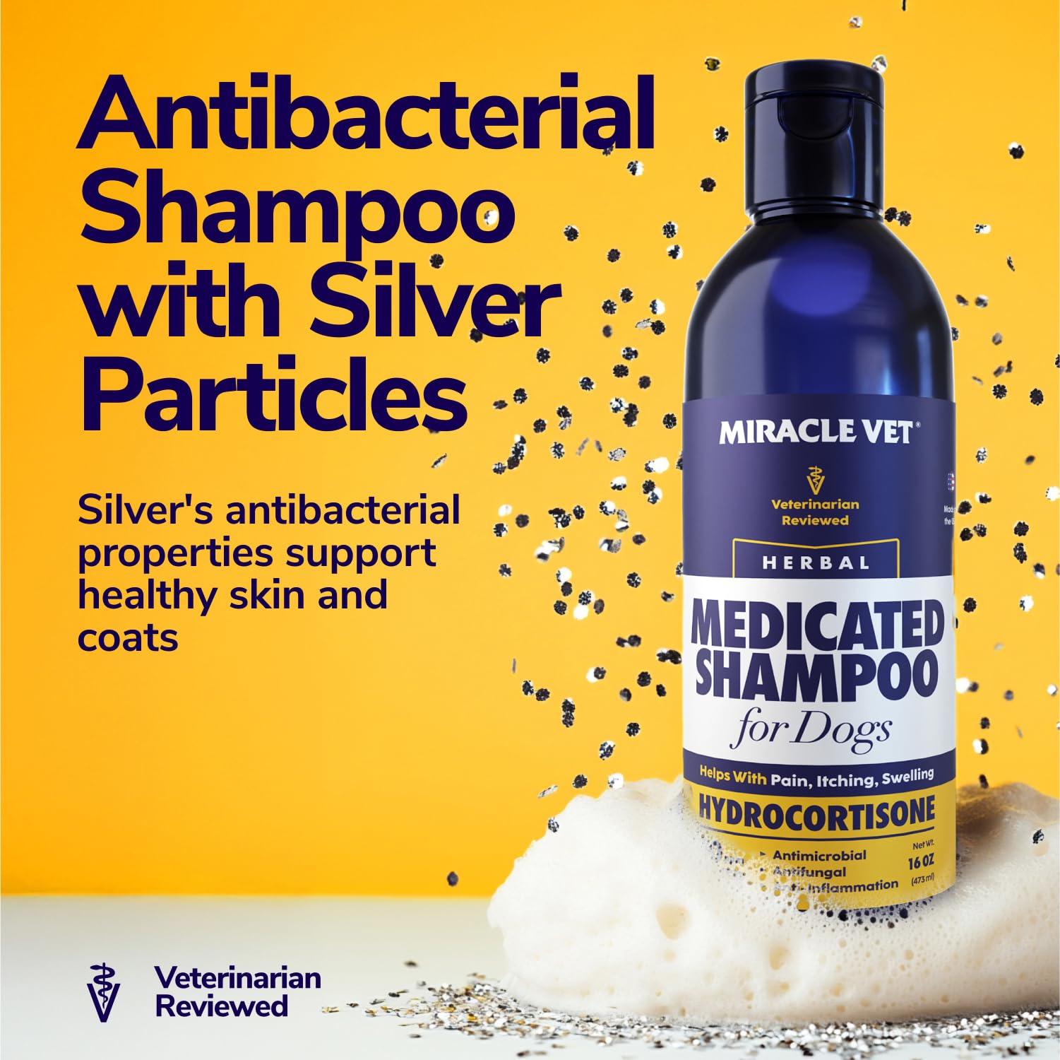 Miracle Vet Medicated Dog Shampoo For Itchy Skin Relief - Yeast Infection Treatment For Dogs & Dog Allergy Relief Hot Spot Treat