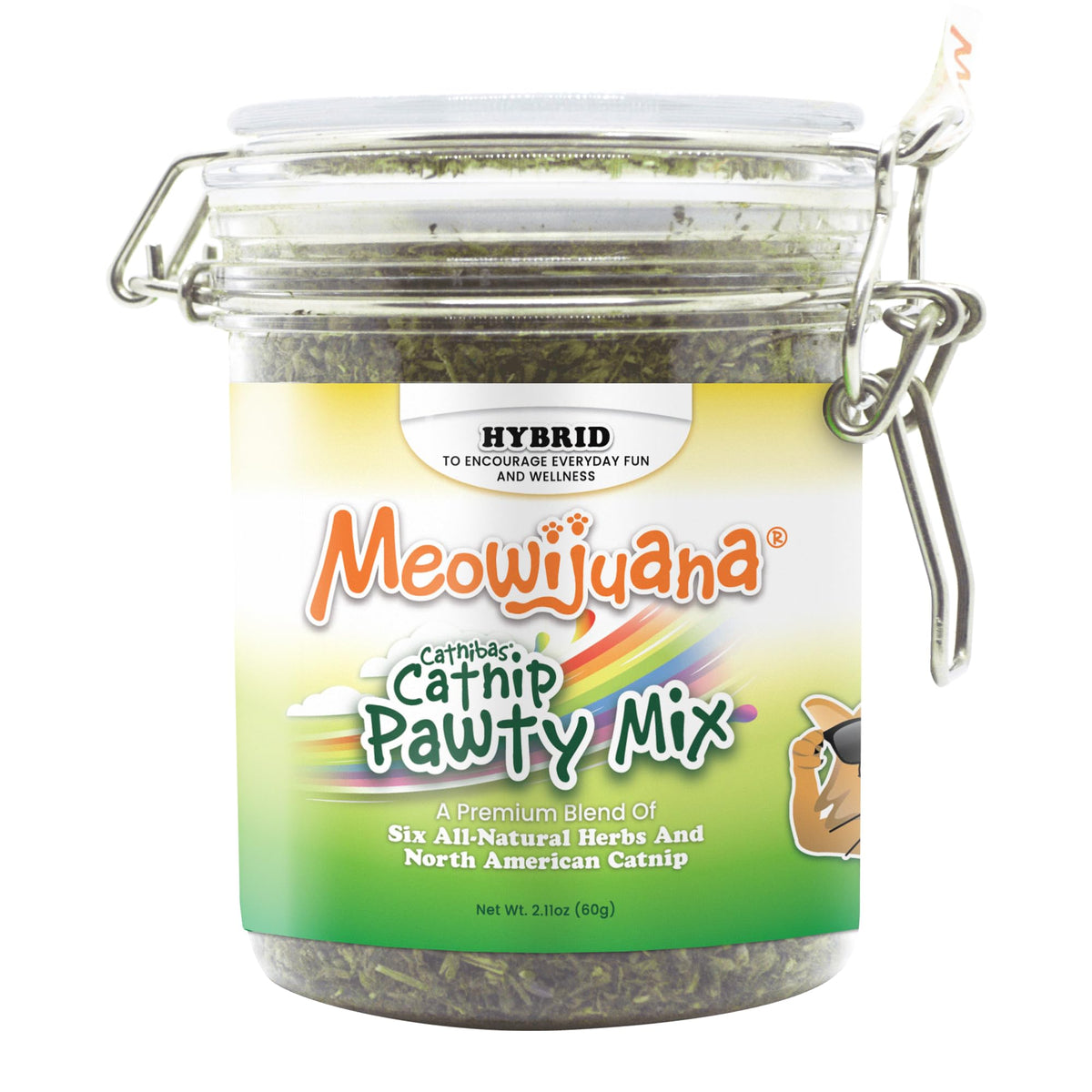 Meowijuana | Catnip Pawty Mix Jar | Premium Organic Catnip | Grown In North America | Irresistible Blend For Feline Entertainment | Perfect For Cat Toys | Fresh Catnip For Extended Playtime