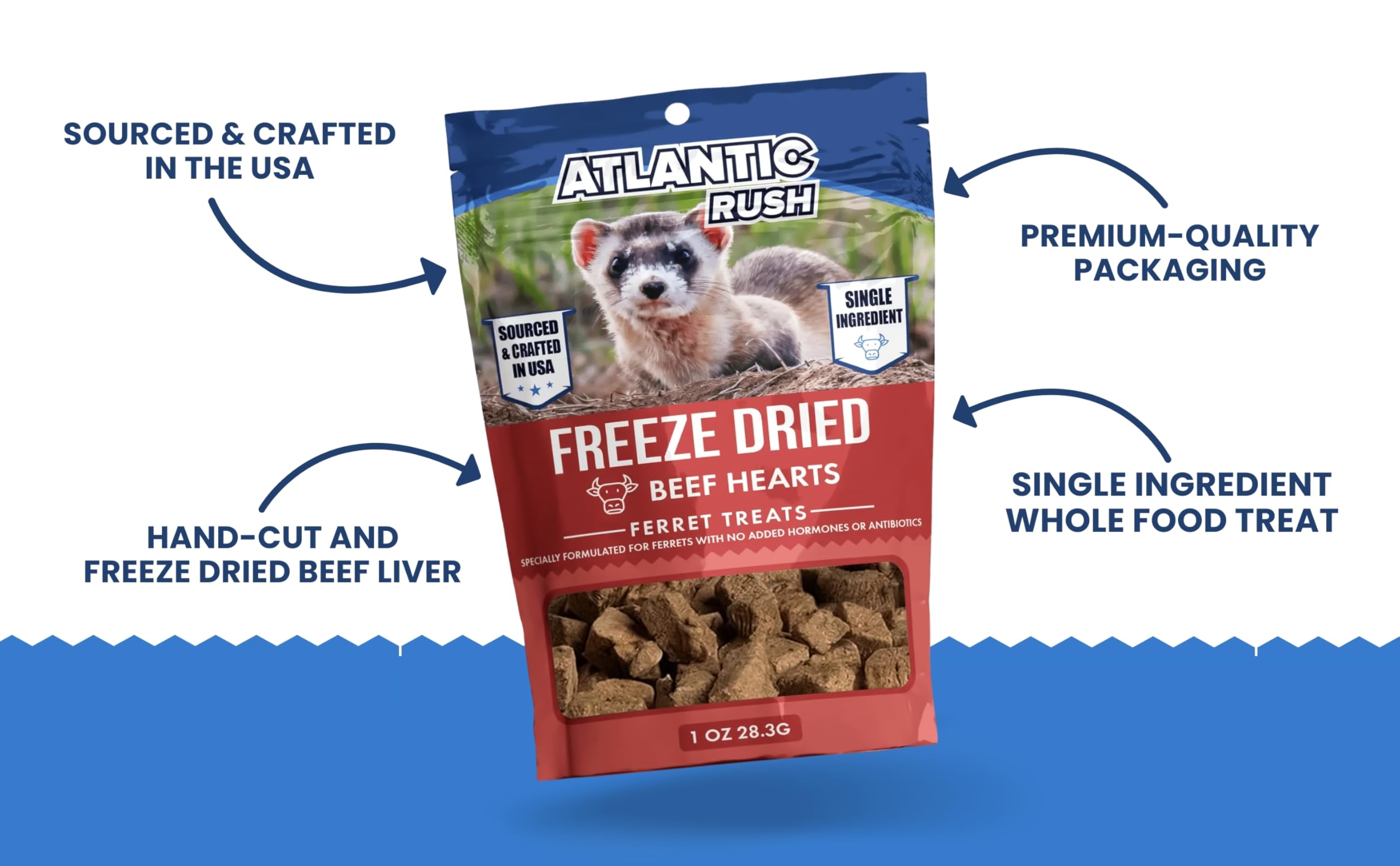 Freeze Dried Small Pet Treats - Resealable Bag of Treats for Ferrets - Ferret Snacks - Single Ingredient Ferret Food With No Pre