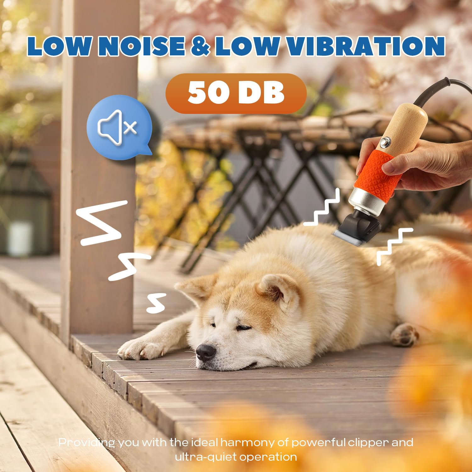 Luzrise 200W Pet Grooming Clippers For Thick Heavy Coats, 2000-6000Rpm Stepless Speed Control & 10Ft Power Cord, Low Noise< 50Db