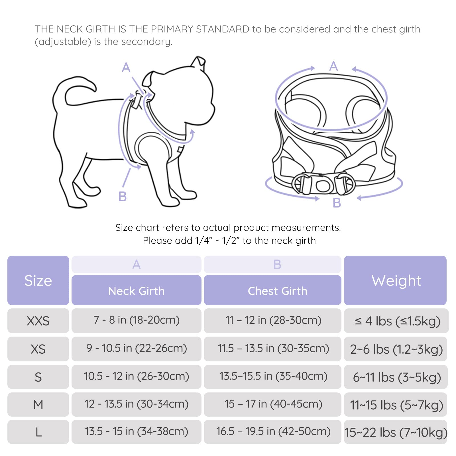 Bella & Pal Puppy Harness With Leash Set, Dog Harness For Small Dogs No Pull, Dog Leash For Small Dogs, Step In Harness For Extra Small Dogs, Purple Lavender Harness, S