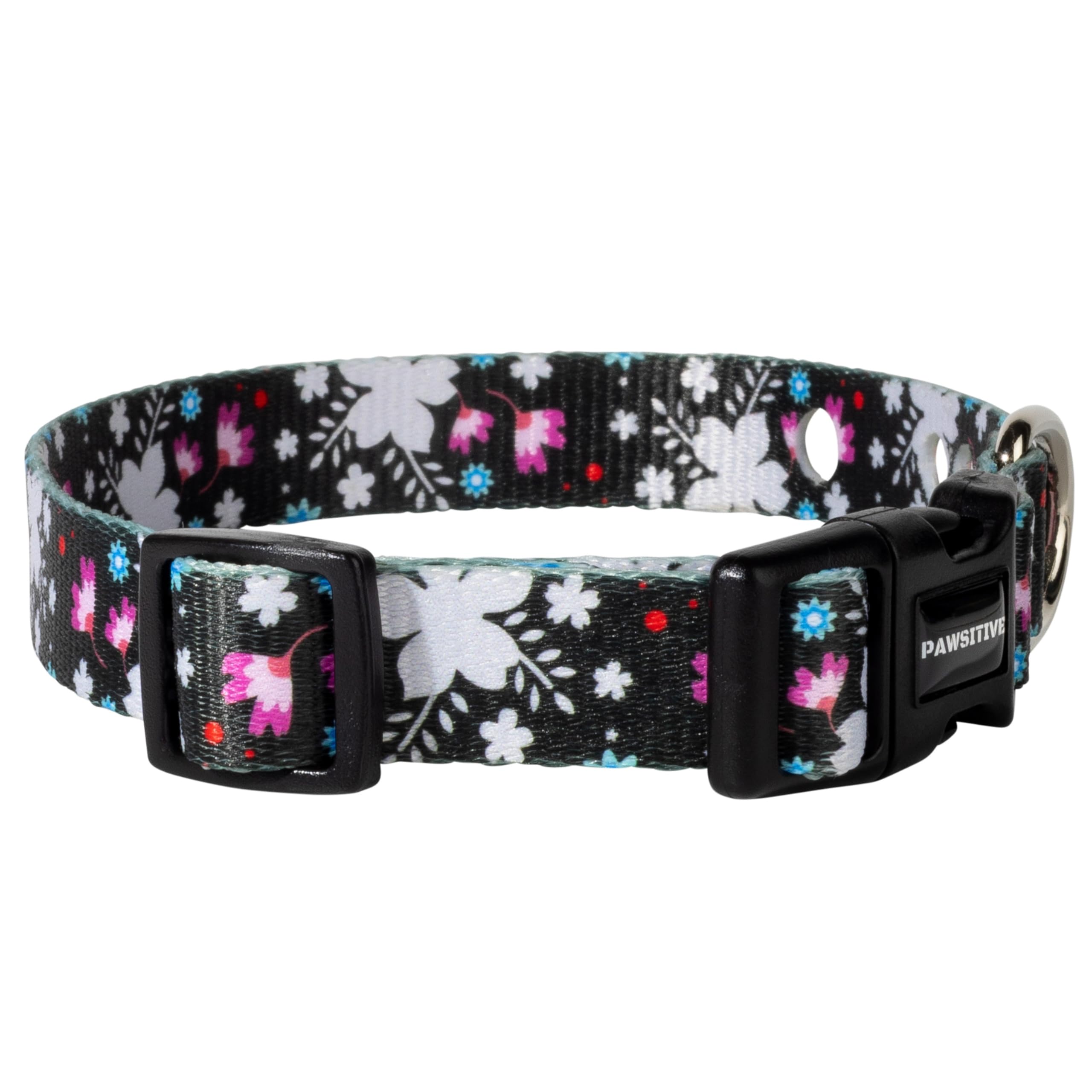 E Collar Replacement Strap - Shock, Fence & Invisible Fence Compatible, Fits Most PetSafe Collars (Large, Black Flower)