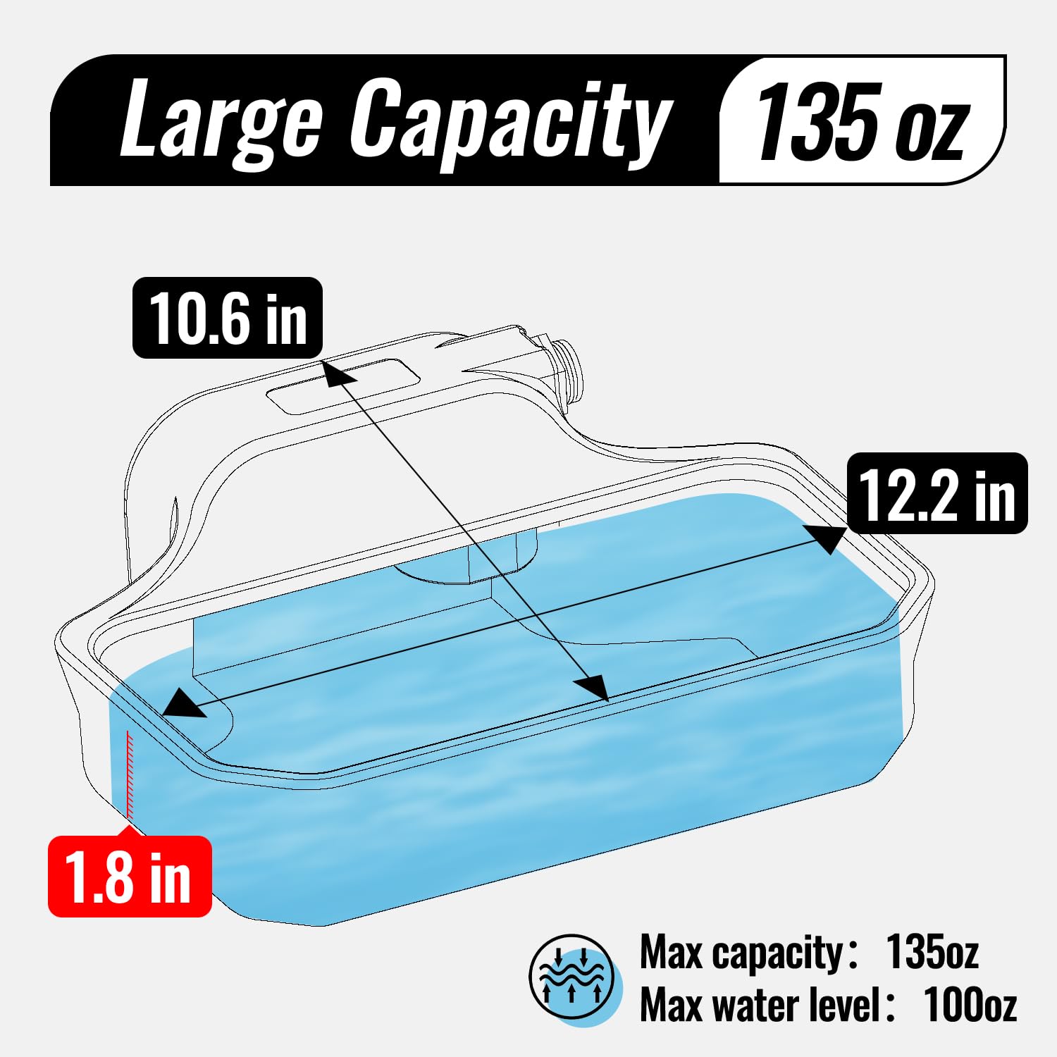Ficuswin 135Oz Automatic Water Dispenser For Large Dogs Patented Fit 3/4In Ght Male Faucet, Outdoor Animal Water Bowl Include Wa