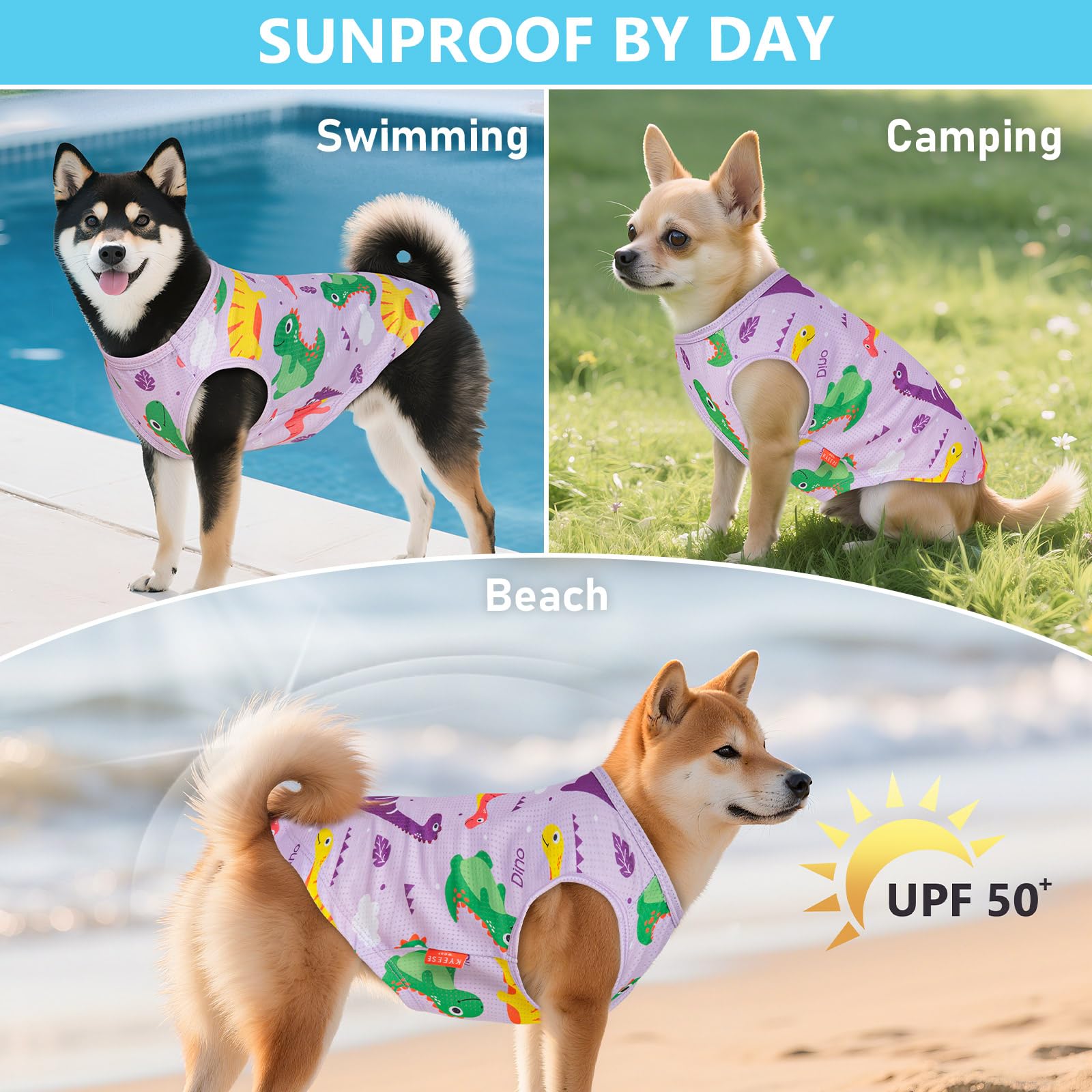 Kyeese 2 Pack Dog Shirts For Small Dogs Breathable Soft Tank Top Sleeveless Vest Puppy Dog Apparel Great For Summer Sun Protecti