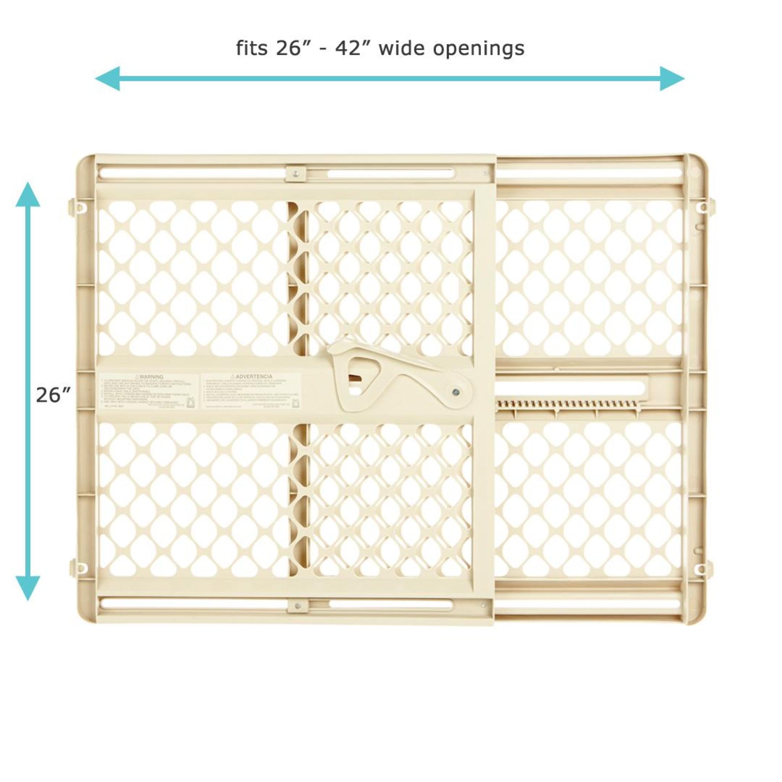 Toddleroo By North States Supergate Ergo Child Gate, Baby Gate For Stairs And Doorways. Includes Wall Cups. Pressure Or Hardware Mount. Made In Usa. (26' Tall, Ivory)