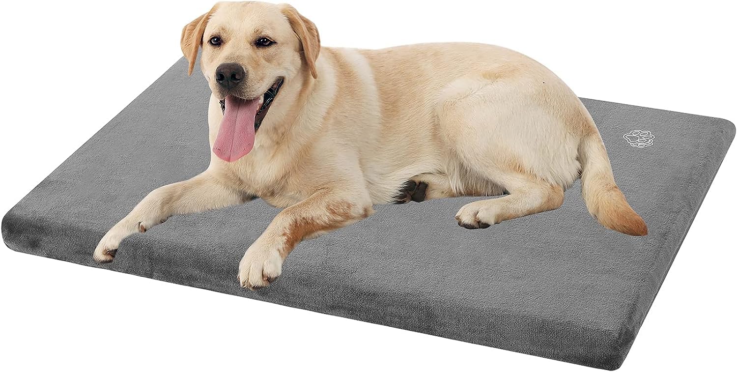 Empsign Stylish Dog Bed Mat Dog Crate Pad Mattress Reversible (Cool & Warm), Water Proof Linings, Removable Machine Washable Cover, Firm Support Small To Xx Large Dogs, Grey,Xl(41''''*28''''*3'''')