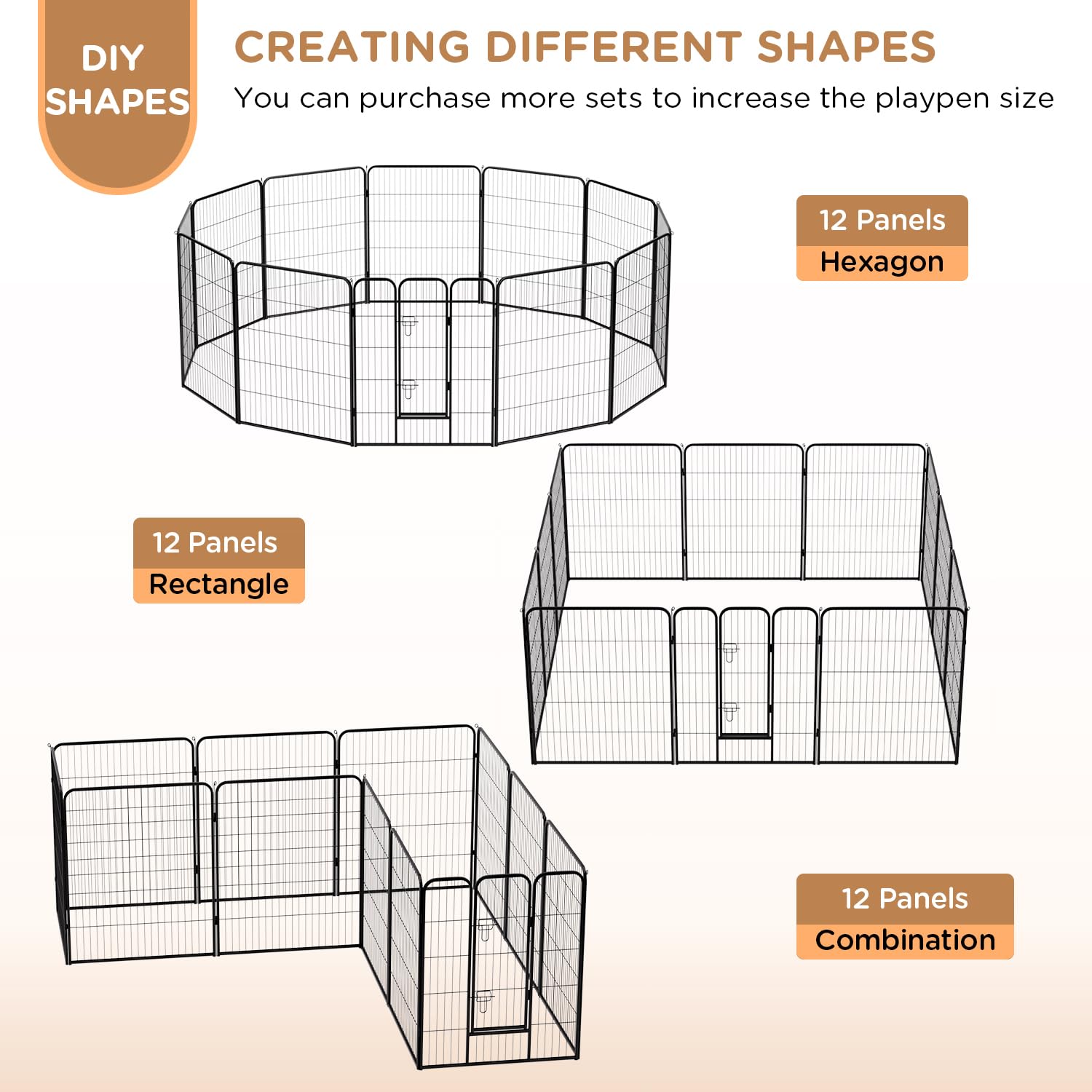 Bestpet Dog Playpen Indoor 40 Inch Height 12 Panels Dog Pen For Medium And Large Dogs, Exercise Pen Pet Dog Fence With Doors Pet