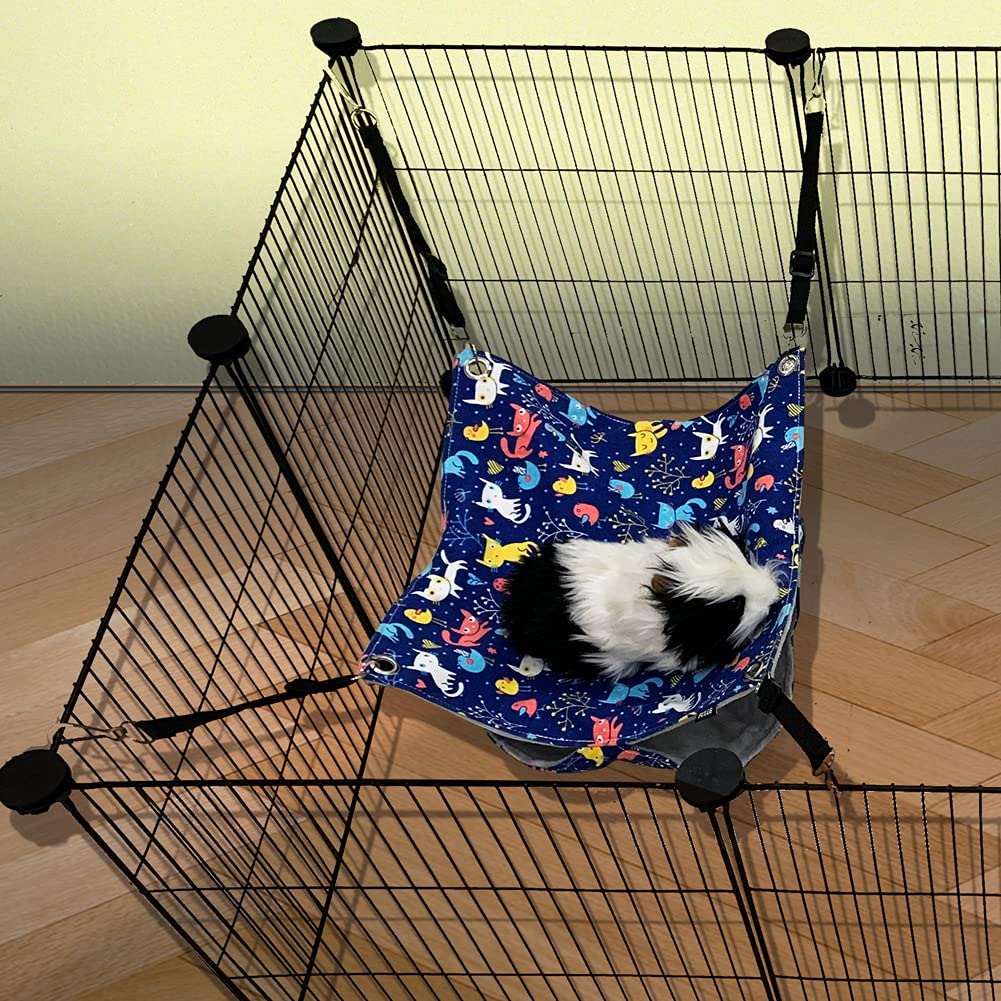 Fulue Ferret Rat Hammock Bed Nation Cage Accessories Kit Set Staff House And Hideouts Cave For Guinea Pig Ferret 13.8Inch
