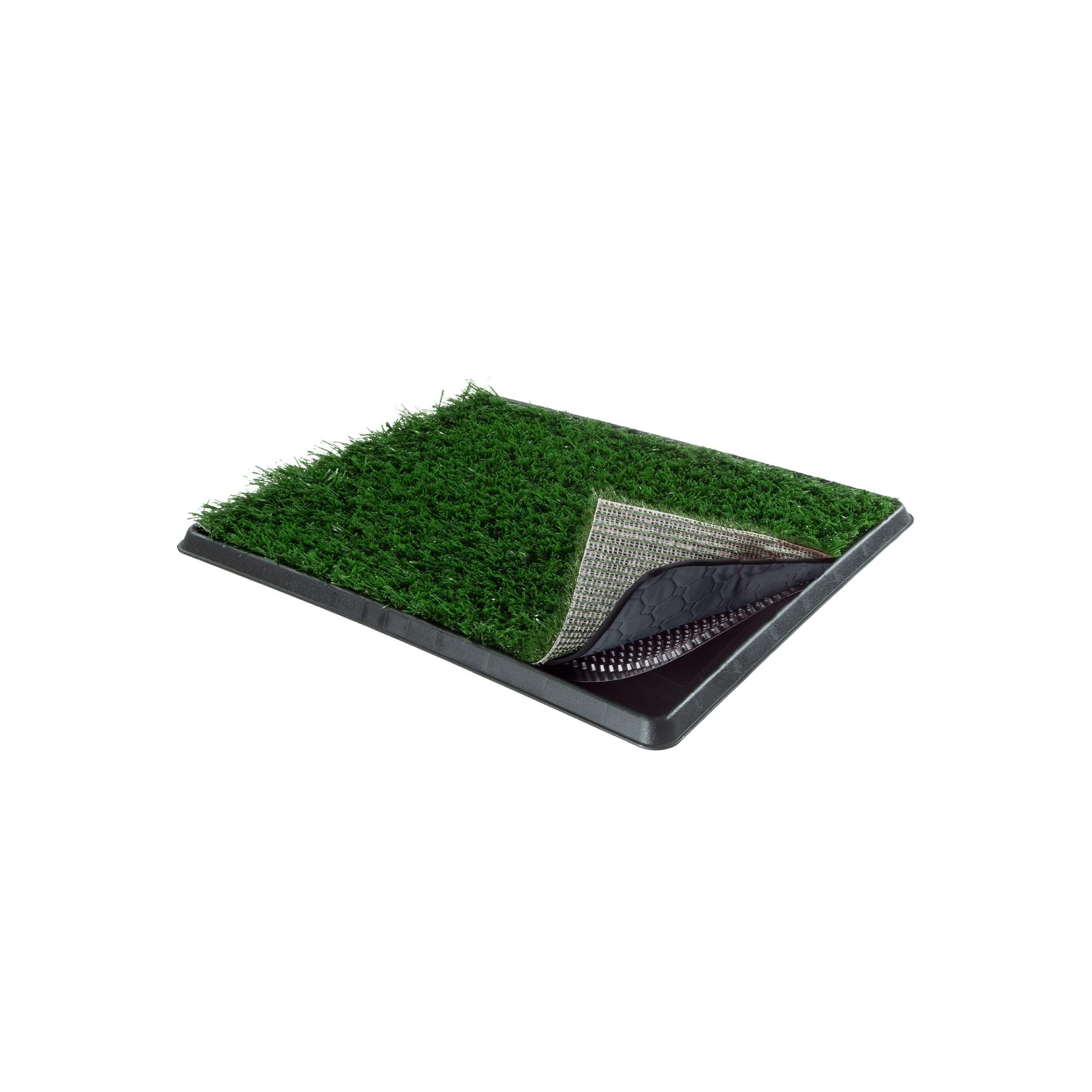 Artificial Grass Puppy Pee Pad For Dogs And Small Pets - 16X20 Reusable 4-Layer Training Potty Pad With Tray - Dog Housebreaking Supplies By Petmaker