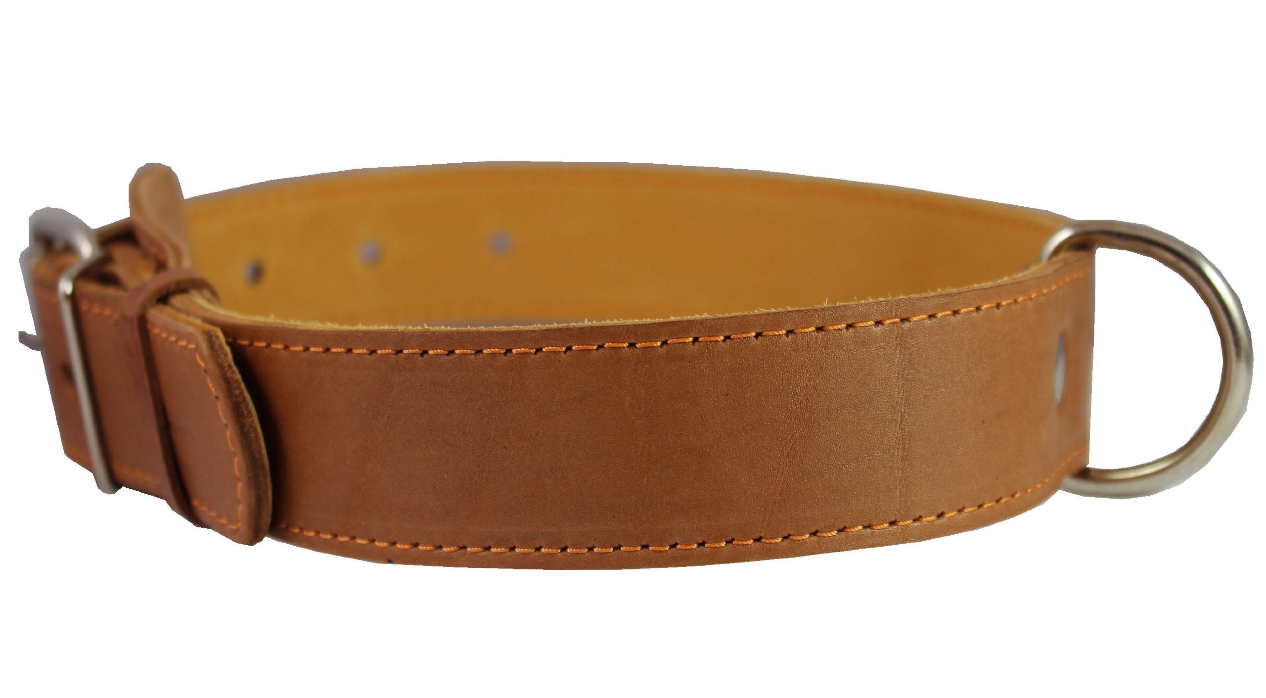 Genuine Leather Collar For Large And Xlarge Dogs 20'-25' Neck Size, 1.5' Wide, Brown.