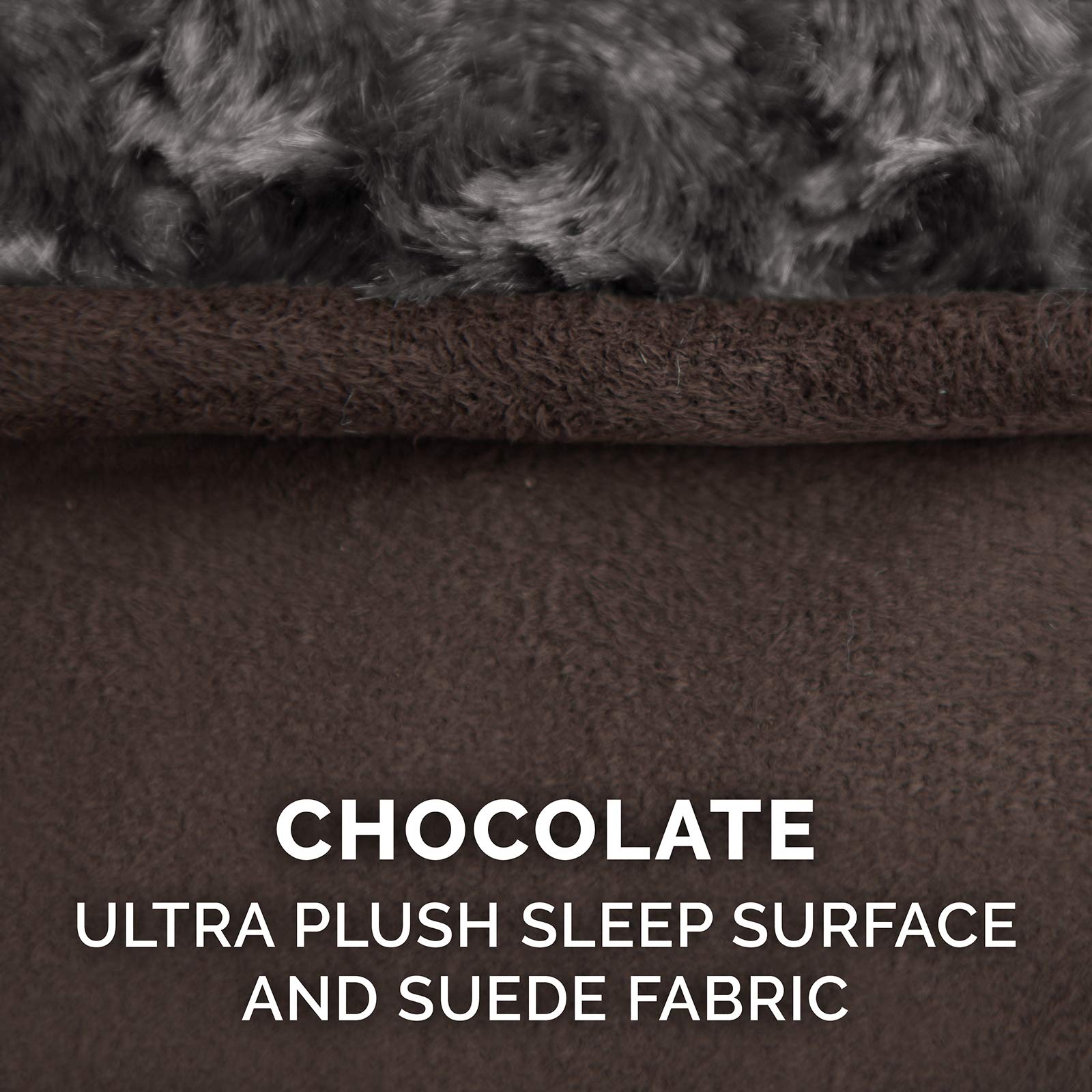 Furhaven Replacement Dog Bed Cover Ultra Plush Faux Fur & Suede Contour Luxe Lounger, Machine Washable - Chocolate, Jumbo Plus (