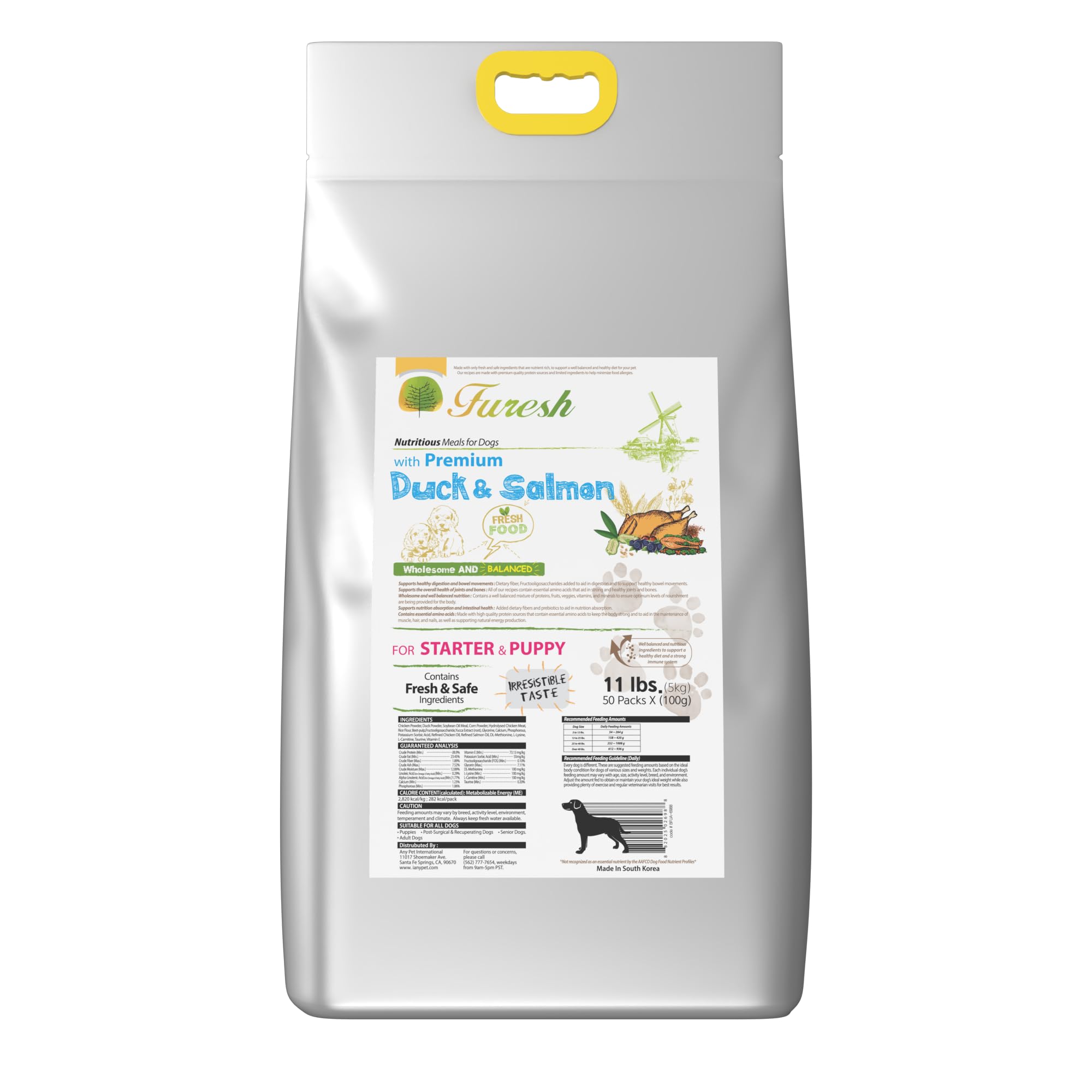 Alpha Dog Series FURESH Premium Natural Dry Dog Food Kibble | Duck + Salmon Recipe | Limited Ingredients | Natural Balance Dog F