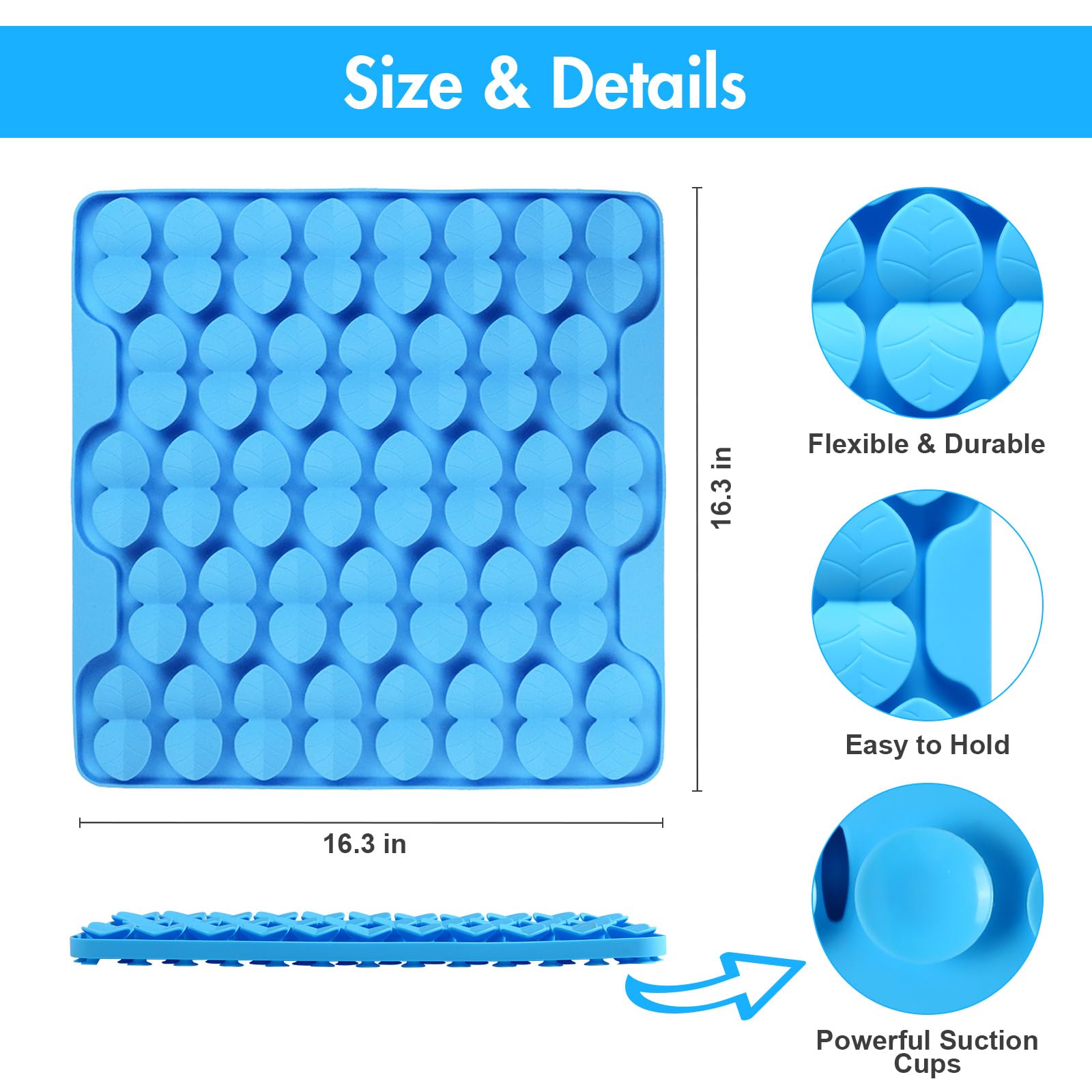 Ourmiao Silicone Snuffle Mat For Large Dogs, Dog Extra Large Lick Mat Slow Feeder With Suction Cups, Interactive Dog Puzzle Feed