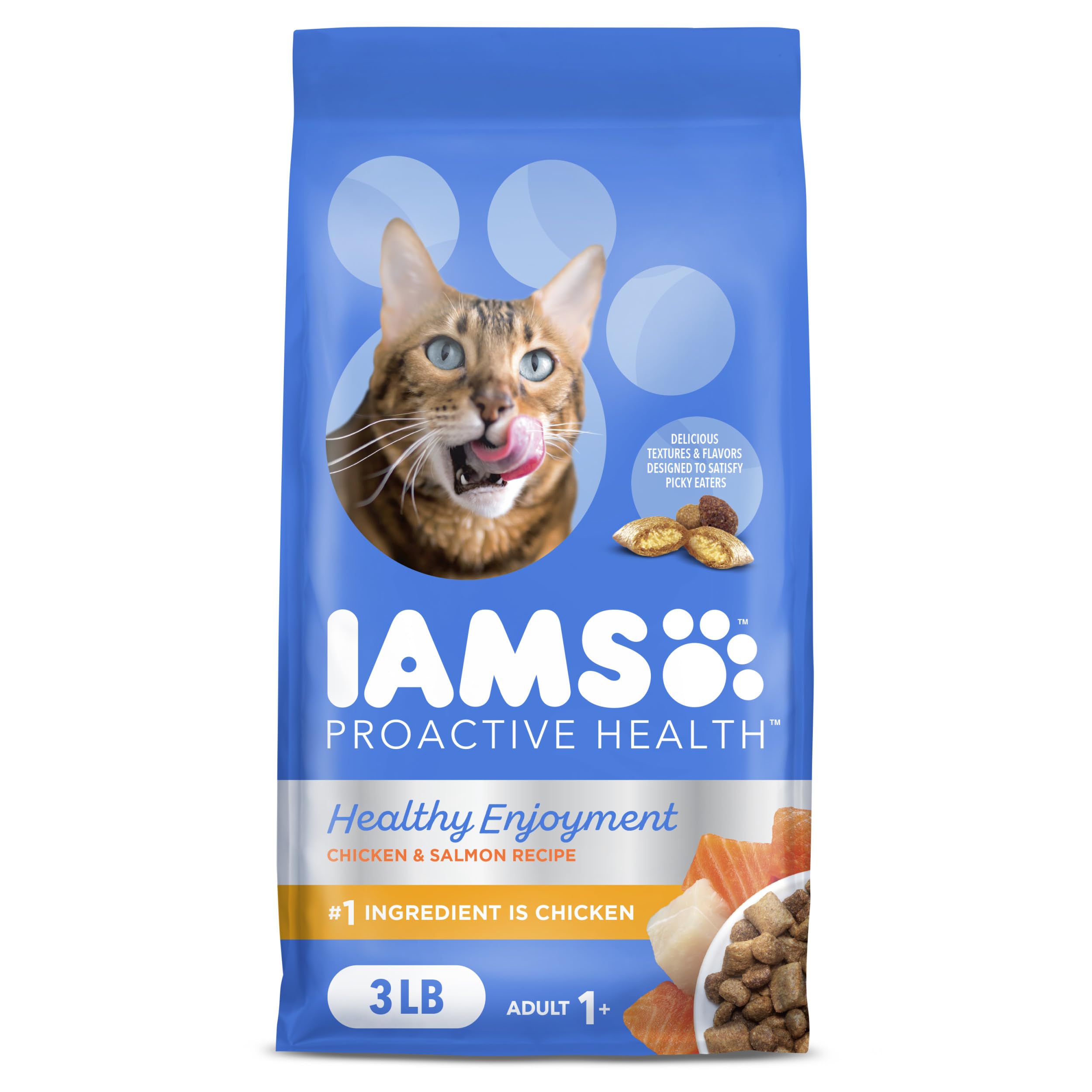 Iams Healthy Enjoyment Dry Cat Food Chicken & Salmon Recipe, 3 lb. Bag