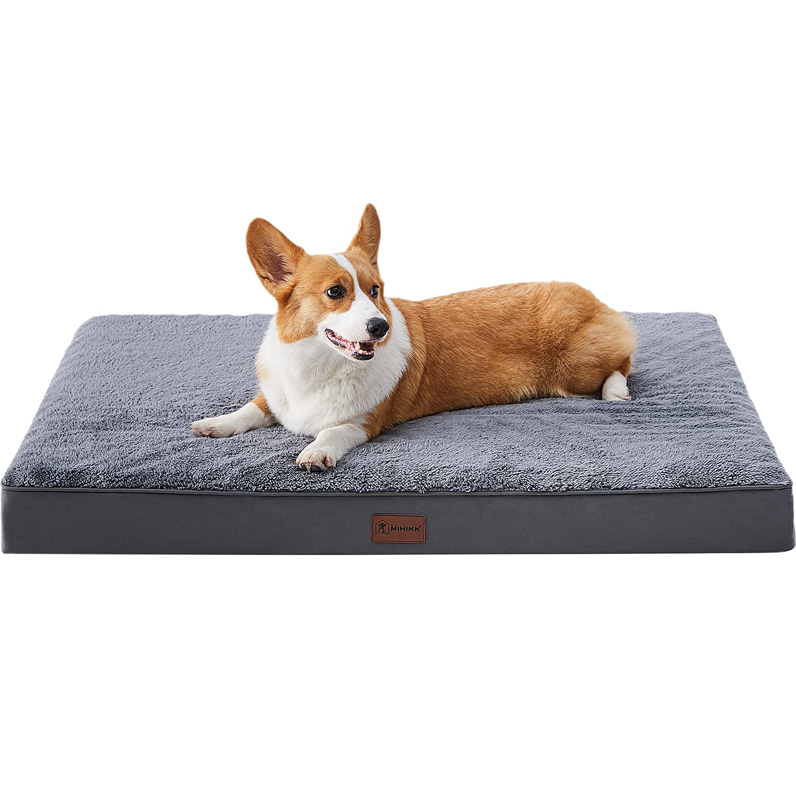 Mihikk Waterproof Dog Beds For Small Dogs Orthopedic Dog Beds For Crate With Removable Washable Cover Egg-Crate Foam Pet Pad Mat