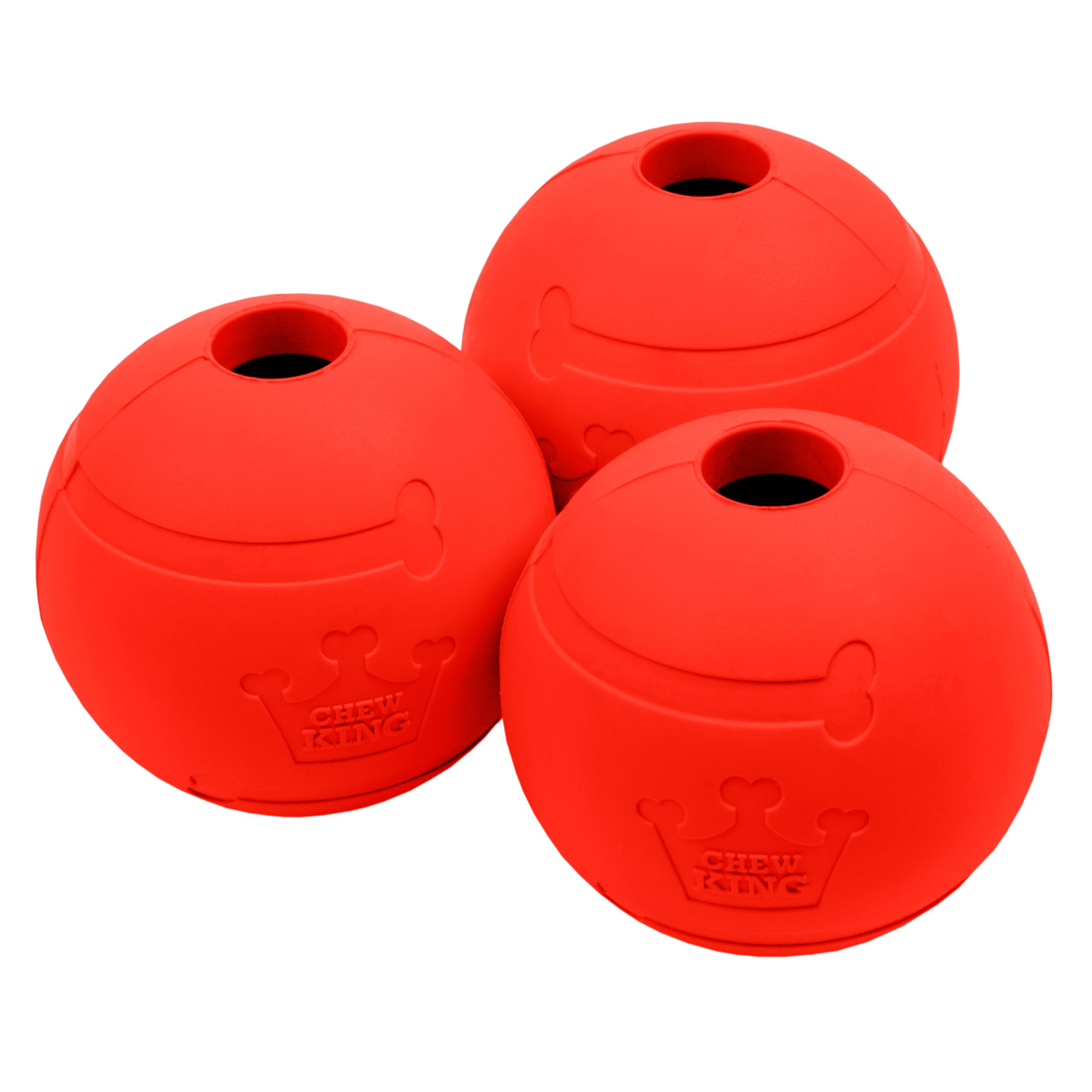 Chew King Flavored Rubber Ball Collection, 2.5 Inch Beef Flavor Rubber Balls 3-Pk