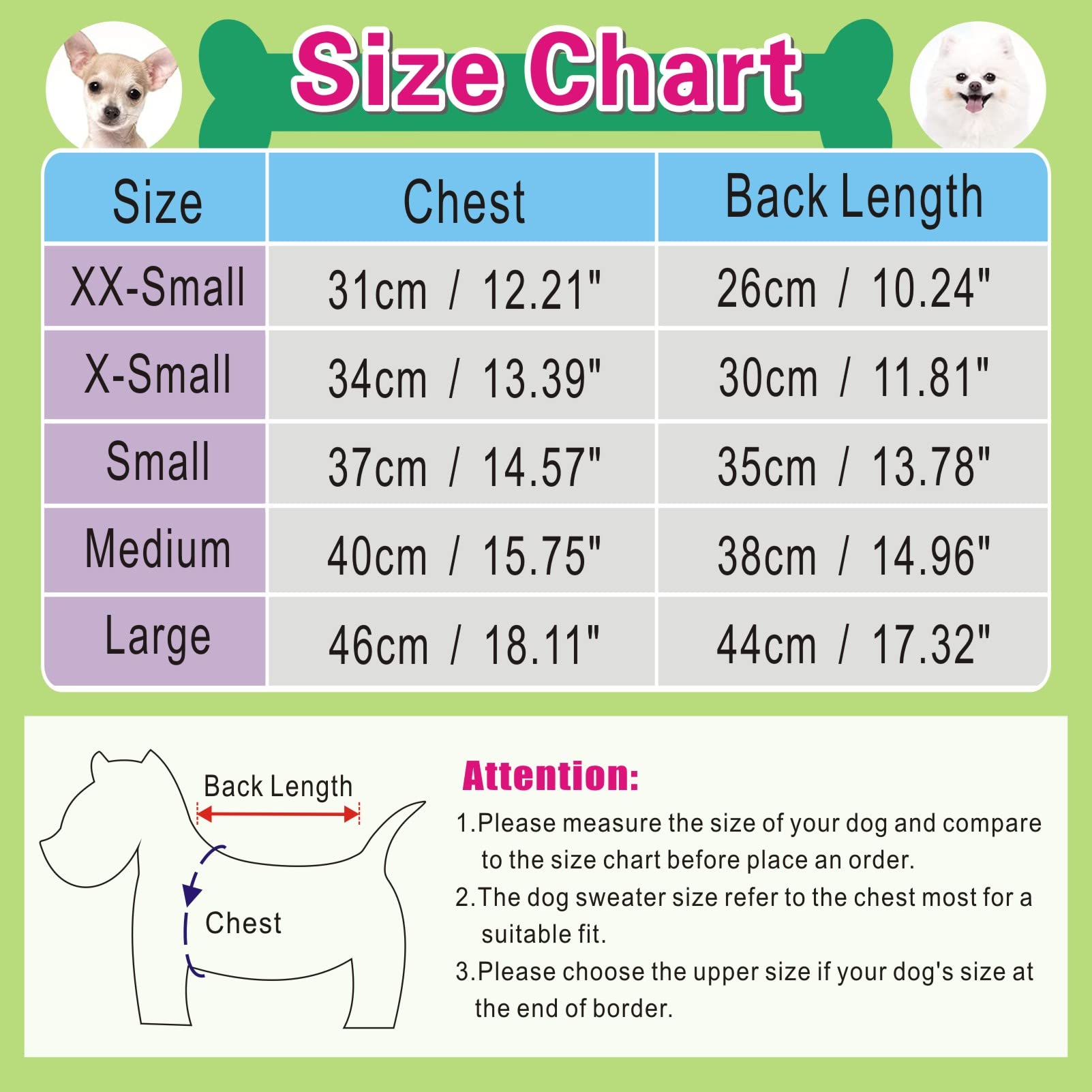 Chborchicen Small Dog Sweaters Knitted Pet Cat Sweater Warm Dog Sweatshirt Dog Winter Clothes Kitten Puppy Sweater (X-Small, Gre