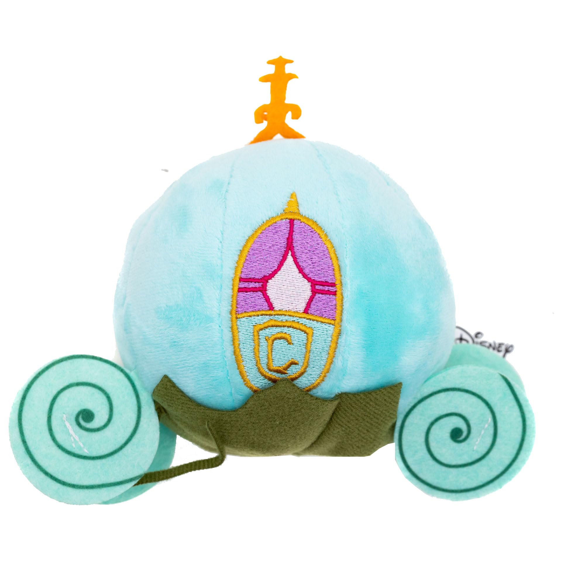 Buckle-Down Disney Cinderella Pumpkin Carriage Light Blue Squeaky Plush Dog Toy, Blue