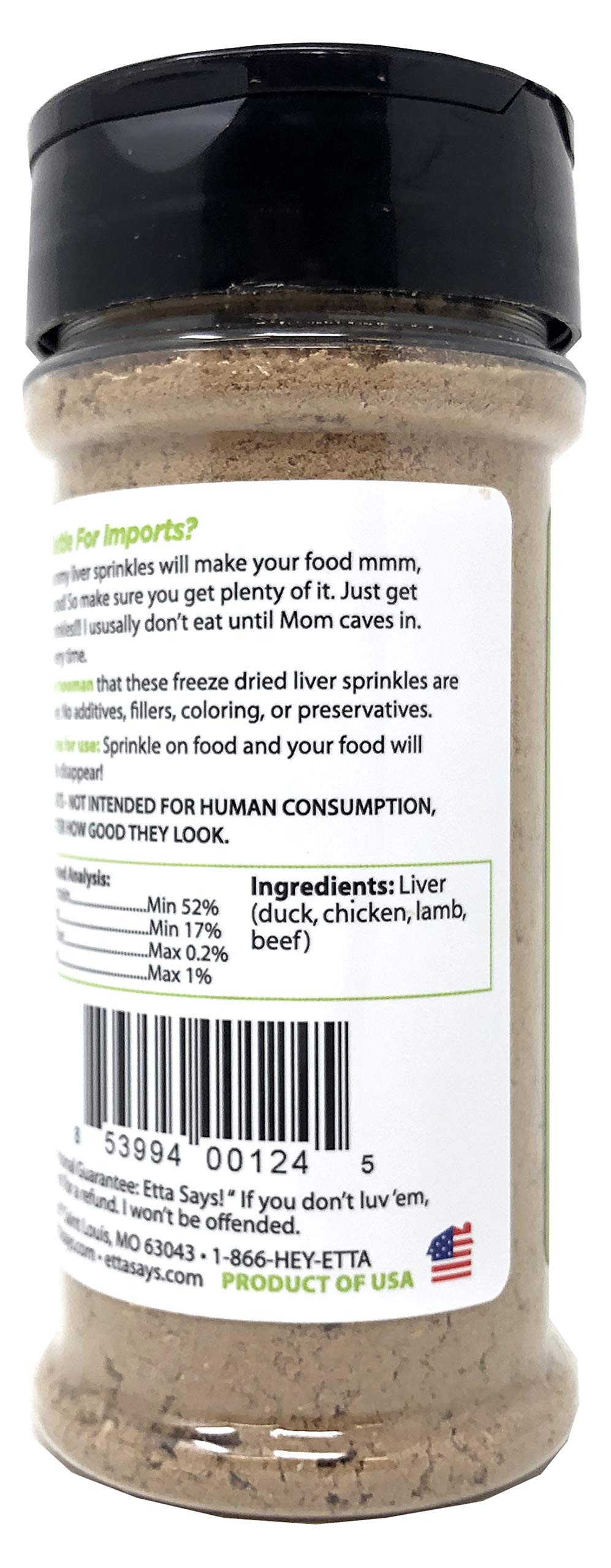 etta says! Liver Sprinkles for Dogs - High Protein Food Topper - Boosts Flavor - 100% Natural and Made in USA (Pack of 3)