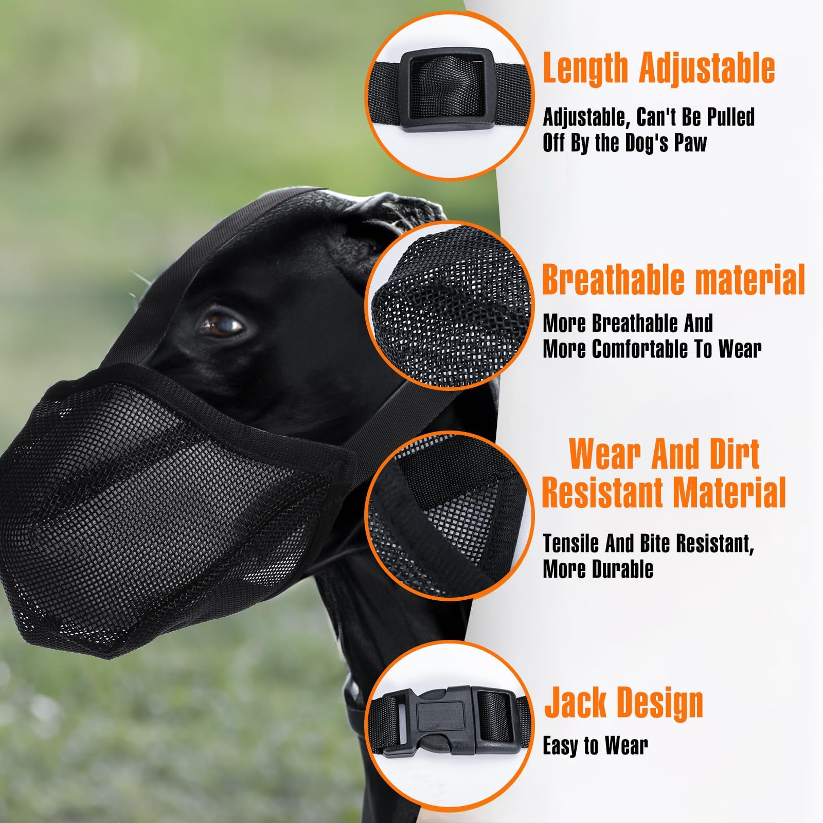 Dog Muzzle For Small Medium Large Dogs,Mesh Soft Muzzle With Adjustable Straps,Breathable Dog Mouth Guard For Anti-Biting Chewin