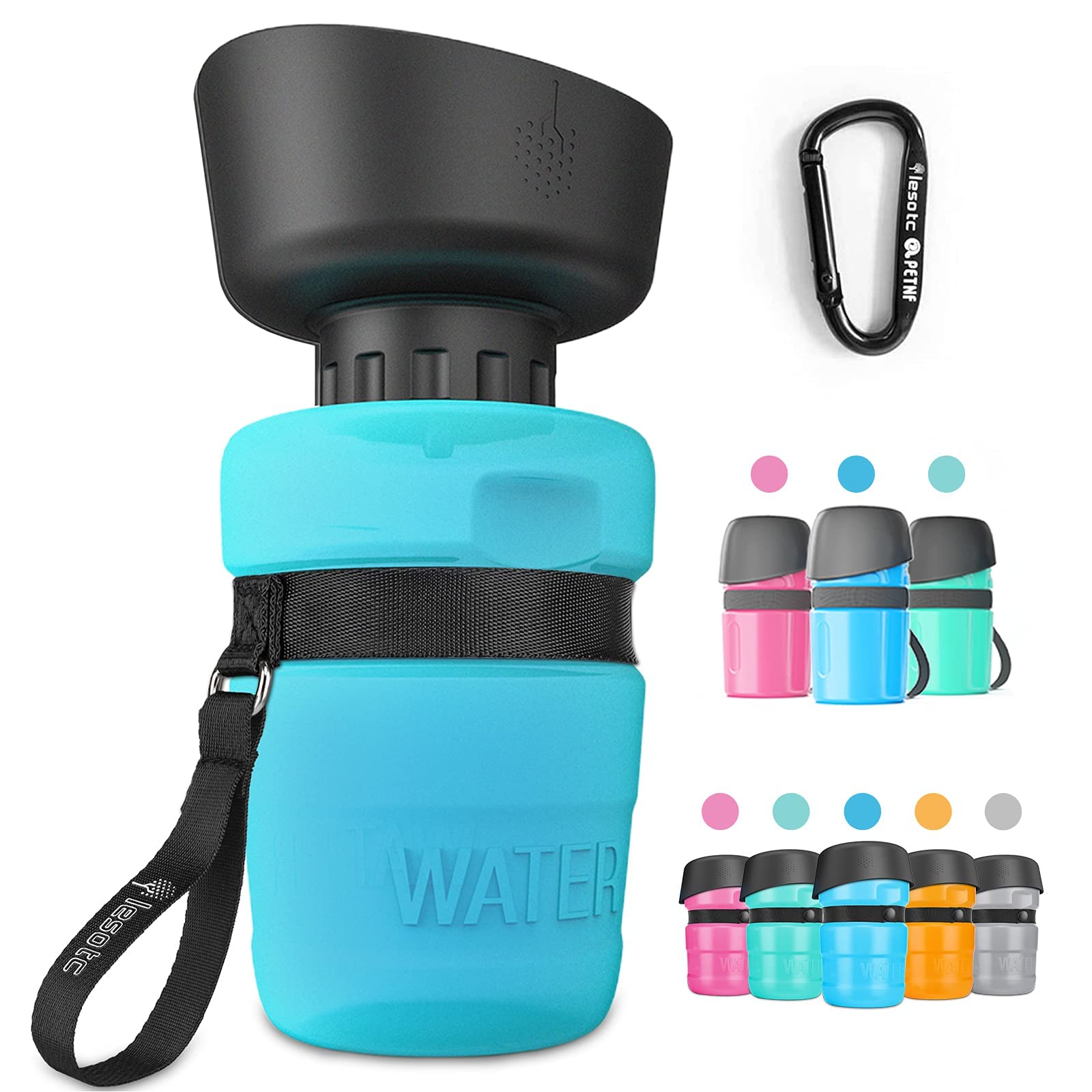 Lesotc Upgraded Dog Water Bottle Foldable,Portable Dog Water Dispenser,Leak Proof Pet Water Bottle For Dogs,Dog Travel Water Bot