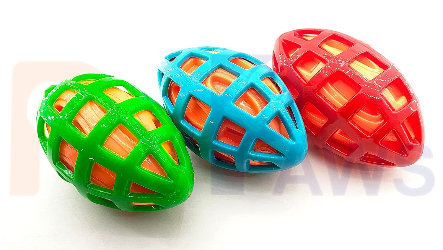 Woofy Pups&Pets Dog Rugby Ball Shape Squeaky Toy | Tough Indestructible Interactive pet chew Toy for Aggressive chewers  1Pcs (