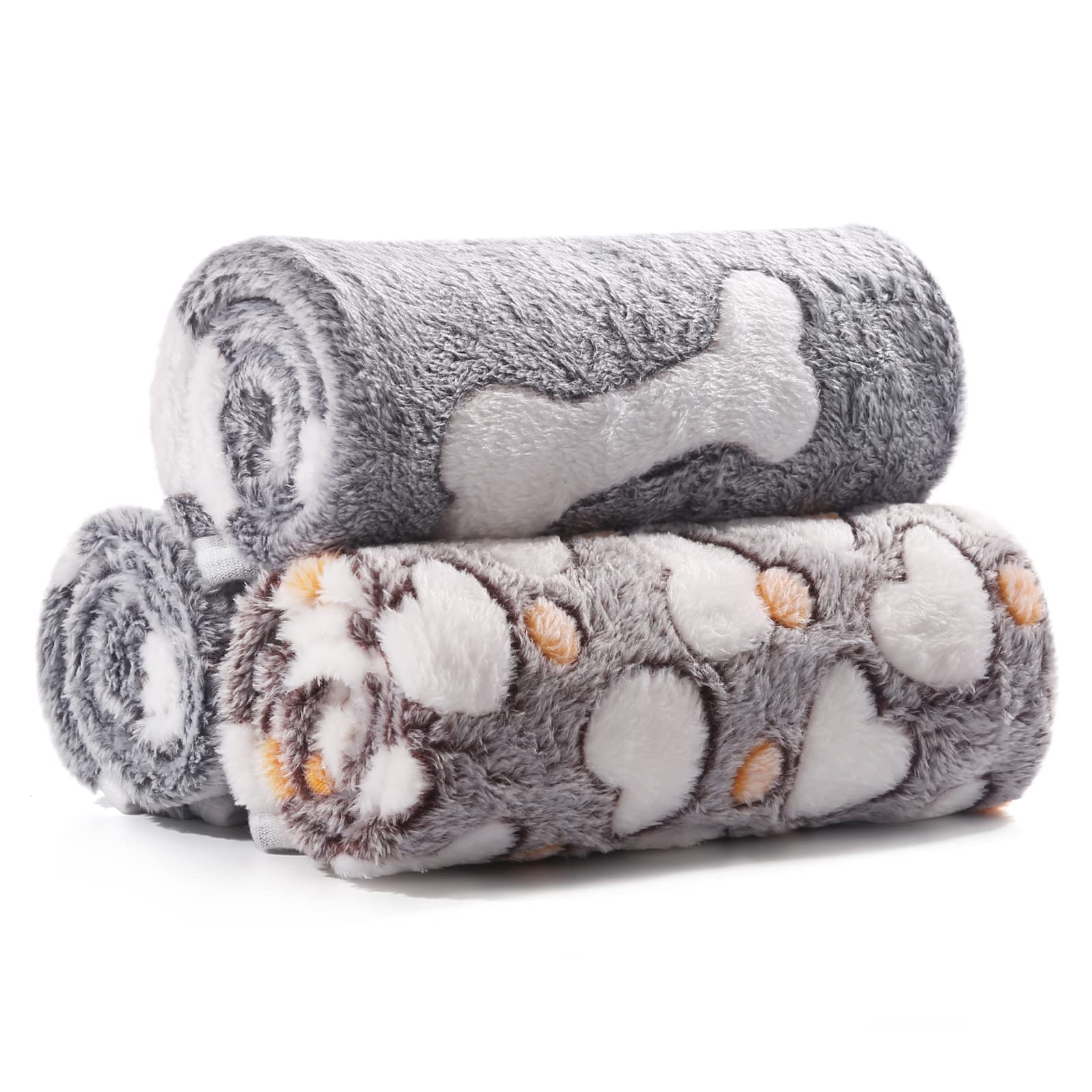 COMSLE Fluffy Dog Blankets Washable for Small Medium Large Dogs, 3 Pack Soft Fleece Cat Blankets for indoor cats, Pet Puppy Blan
