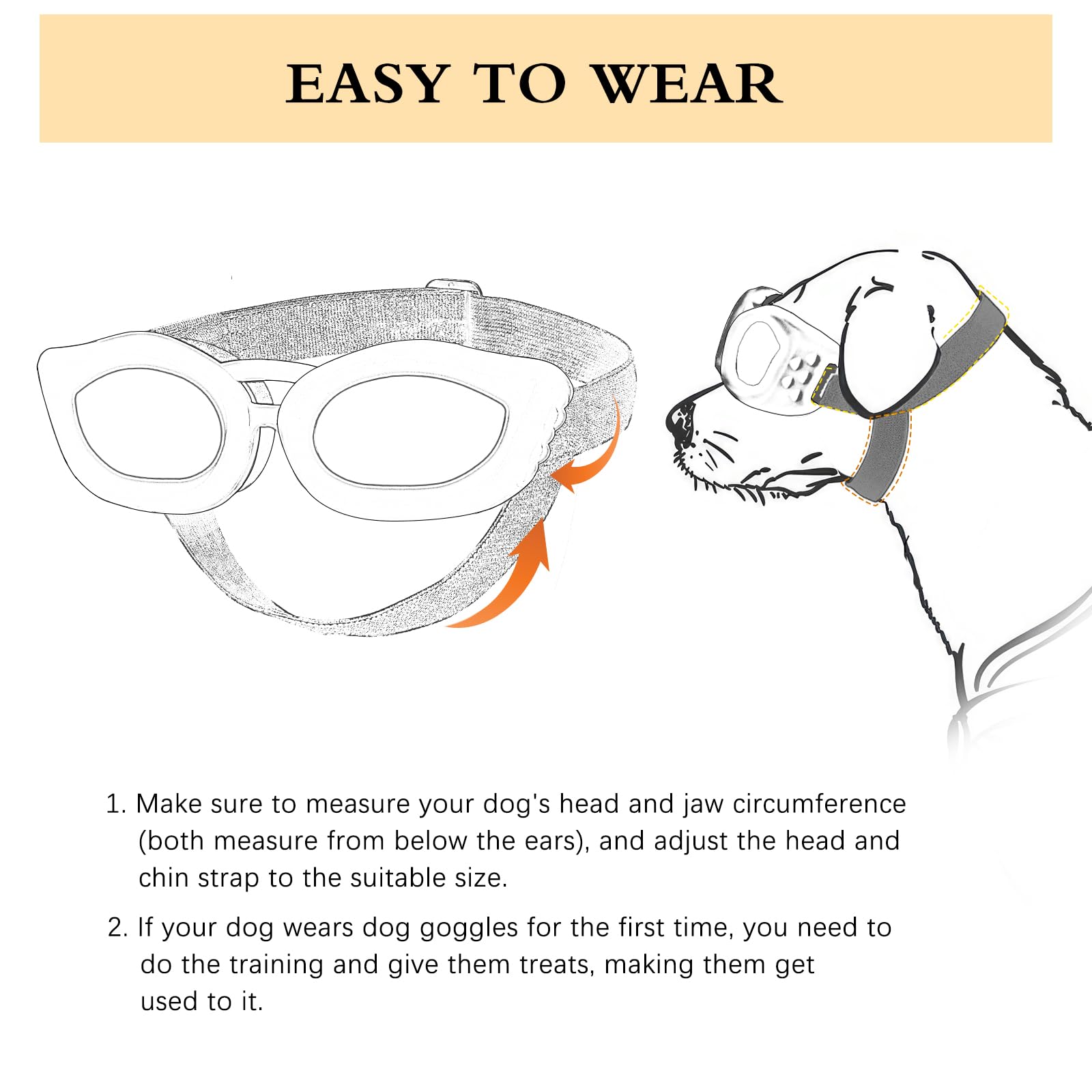 Lewondr Dog Sunglasses Small Breed, Small Dog Goggles With Adjustable Straps, Uv/Wind/Dust/Fog Proof Dog Eye Protection Sunglass