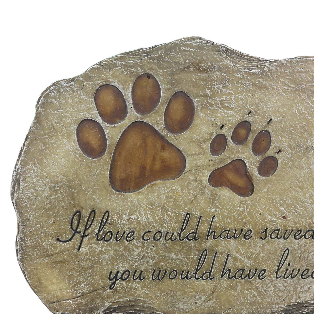 Jinhuoba Paw Prints Dog Pet Memorial Stones, Pet Garden Stone Grave Marker For Dog Or Cat, Hand-Painted Pet Memorial Gift Loss Gifts Sympathy Gifts For Dogs Or Cats Indoor Or Outdoor, 11' X 8'