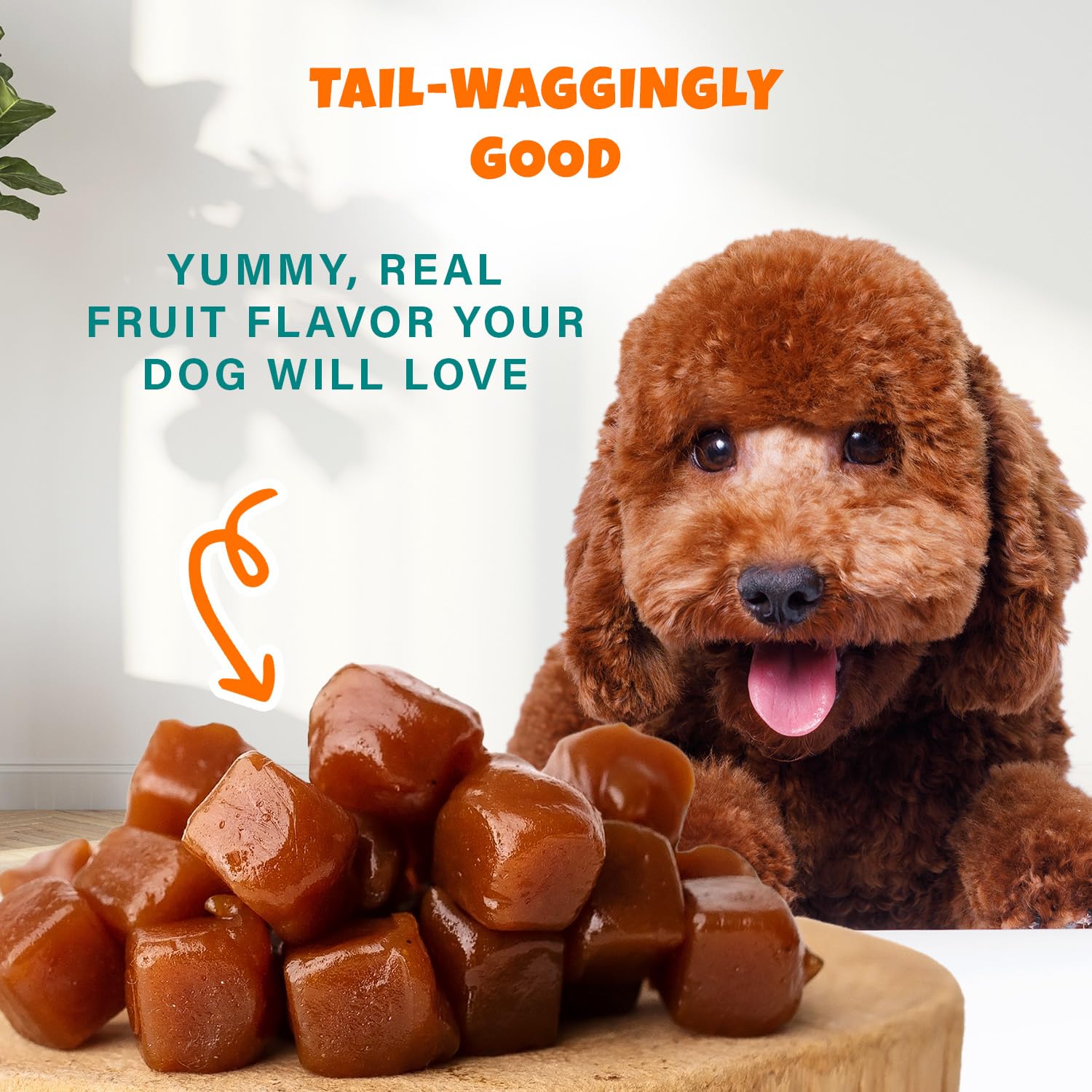 PETIPET Apples+Carrots Plant-Based Fruit Dog Treats - Carrot and Apple Soft & Chewy - Healthy Vegetarian, Vegan Dog Treats with