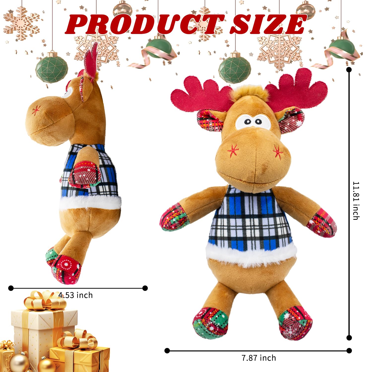 Cneeeeeb Dog Toys Squeaky Interactive Puppy Teething Chew Toy With Crinkle Sound Paper Tail Stuffed Pp Cotton,Keep Them Busy, La