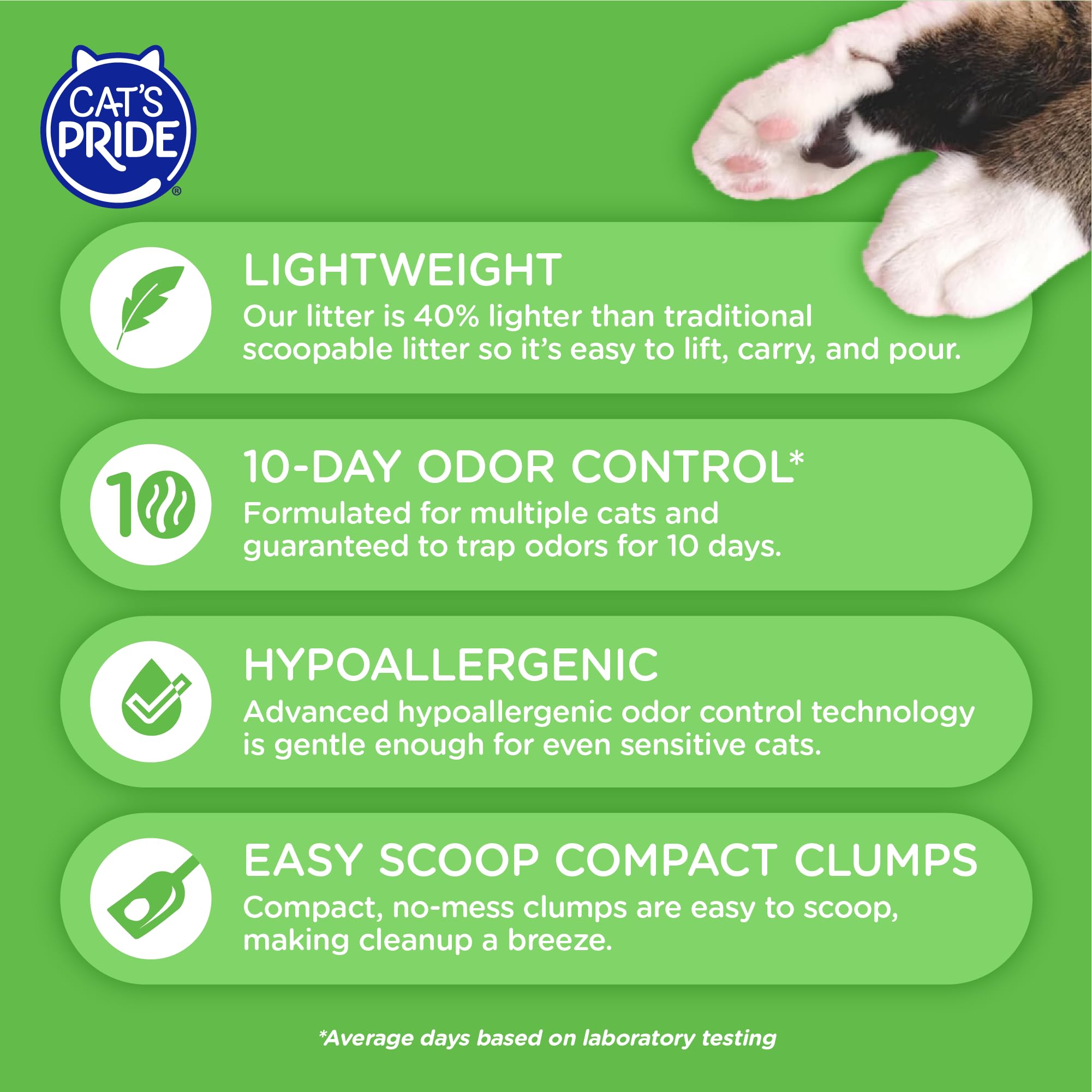 Cat'S Pride Premium Lightweight Clumping Litter: Complete Care - Up To 10 Days Of Powerful Odor Control - Hypoallergenic - Multi