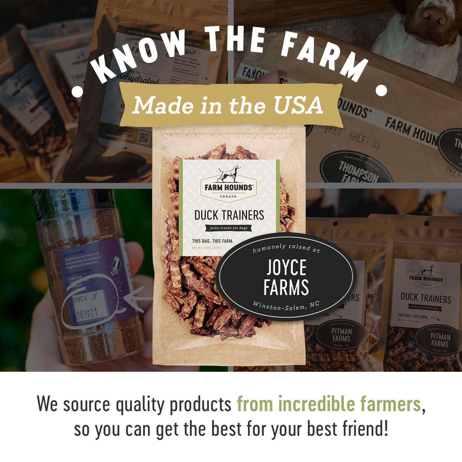 Farm Hounds - Duck Trainers - Premium Natural Jerky for Dogs - Made from 100% Humanely Raised Duck - Easy-Break - Great for Trai