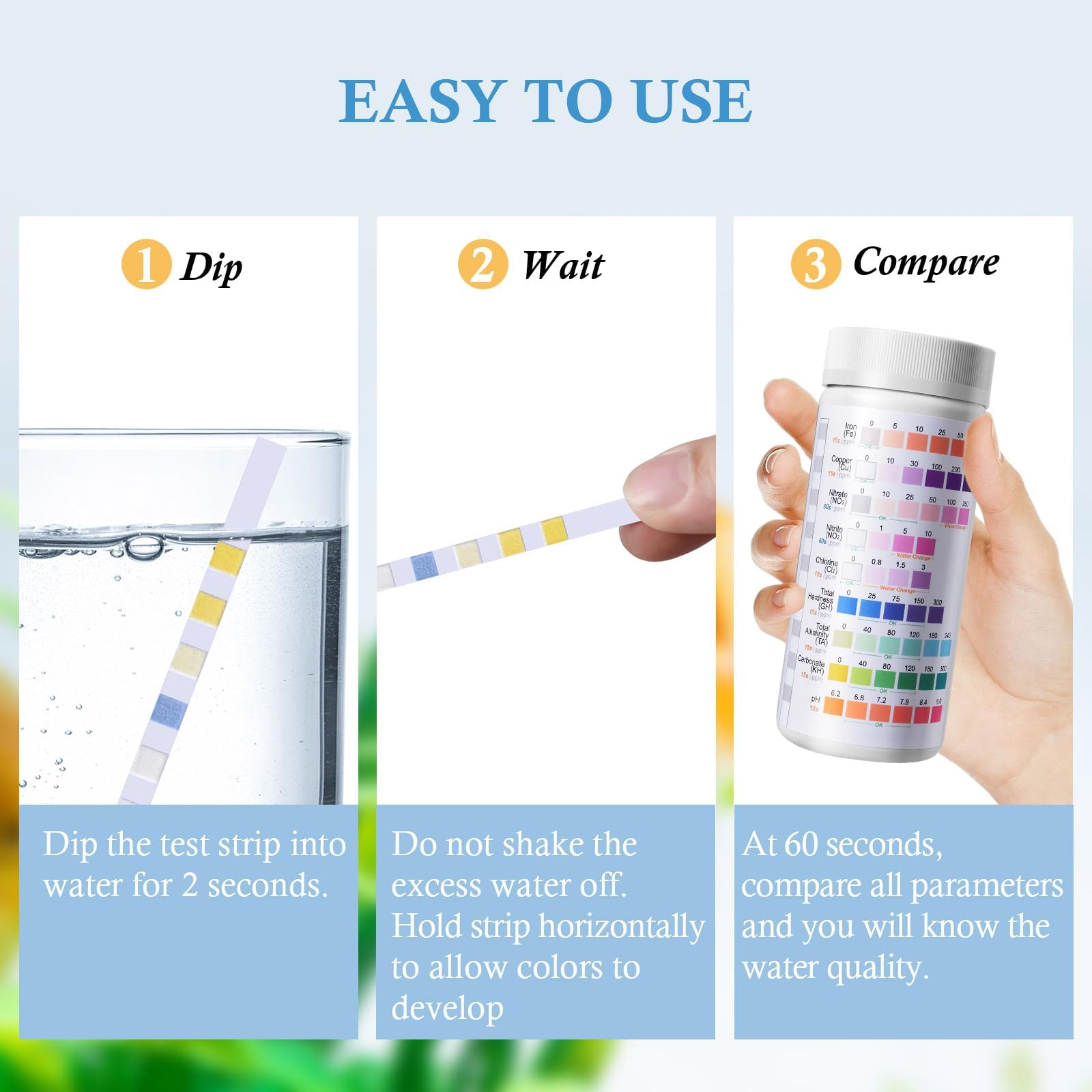 VILLNO Aquarium Test Strips 9-in-1, 120 Strips Aquarium Water Testing Kit, Quick & Accurate Water Testing for Freshwater & Saltw