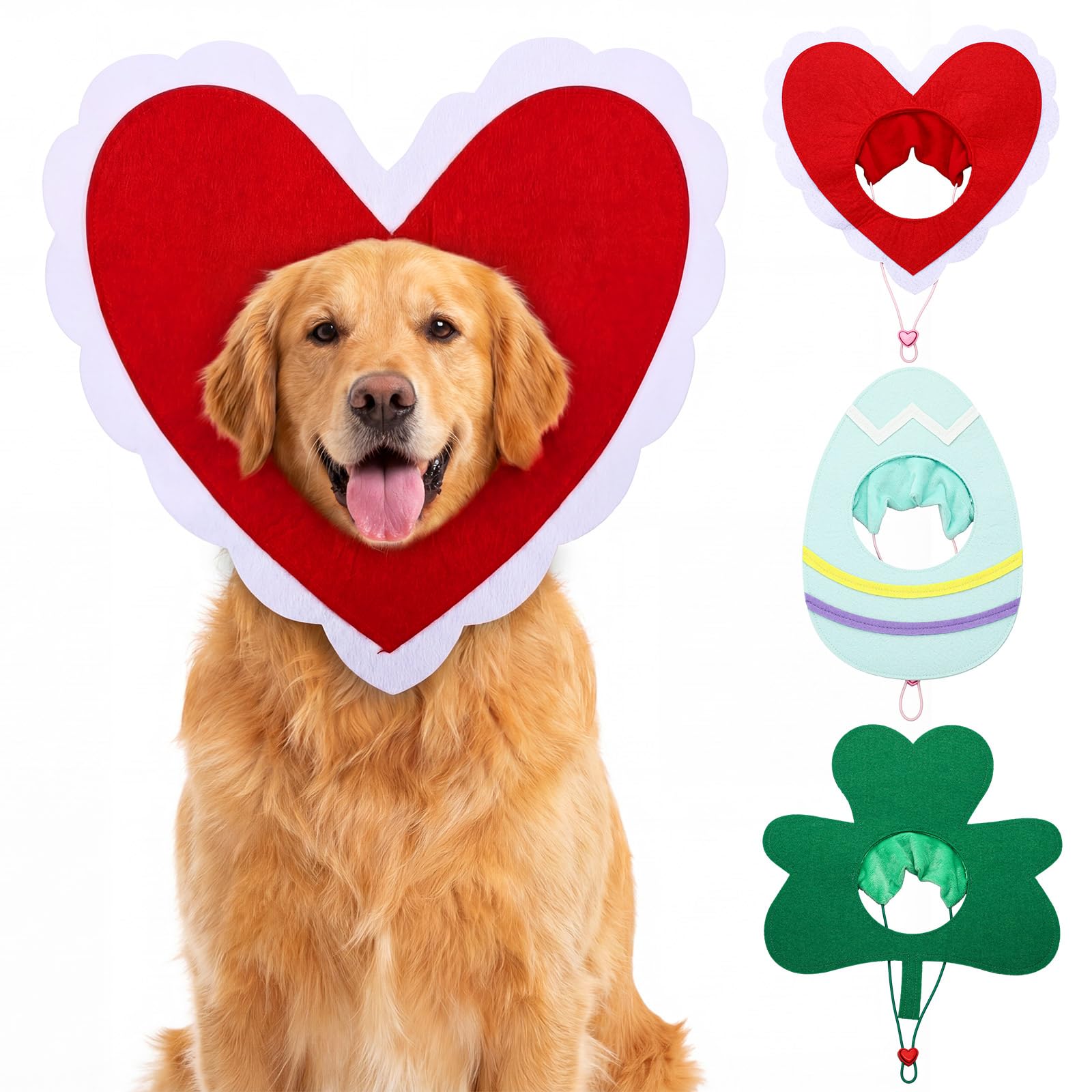 Huhumy Valentines Day St Patricks Day Easter Dog Hat Set for Dogs Holiday Party Felt Headgear Accessories Costume Pets Party C