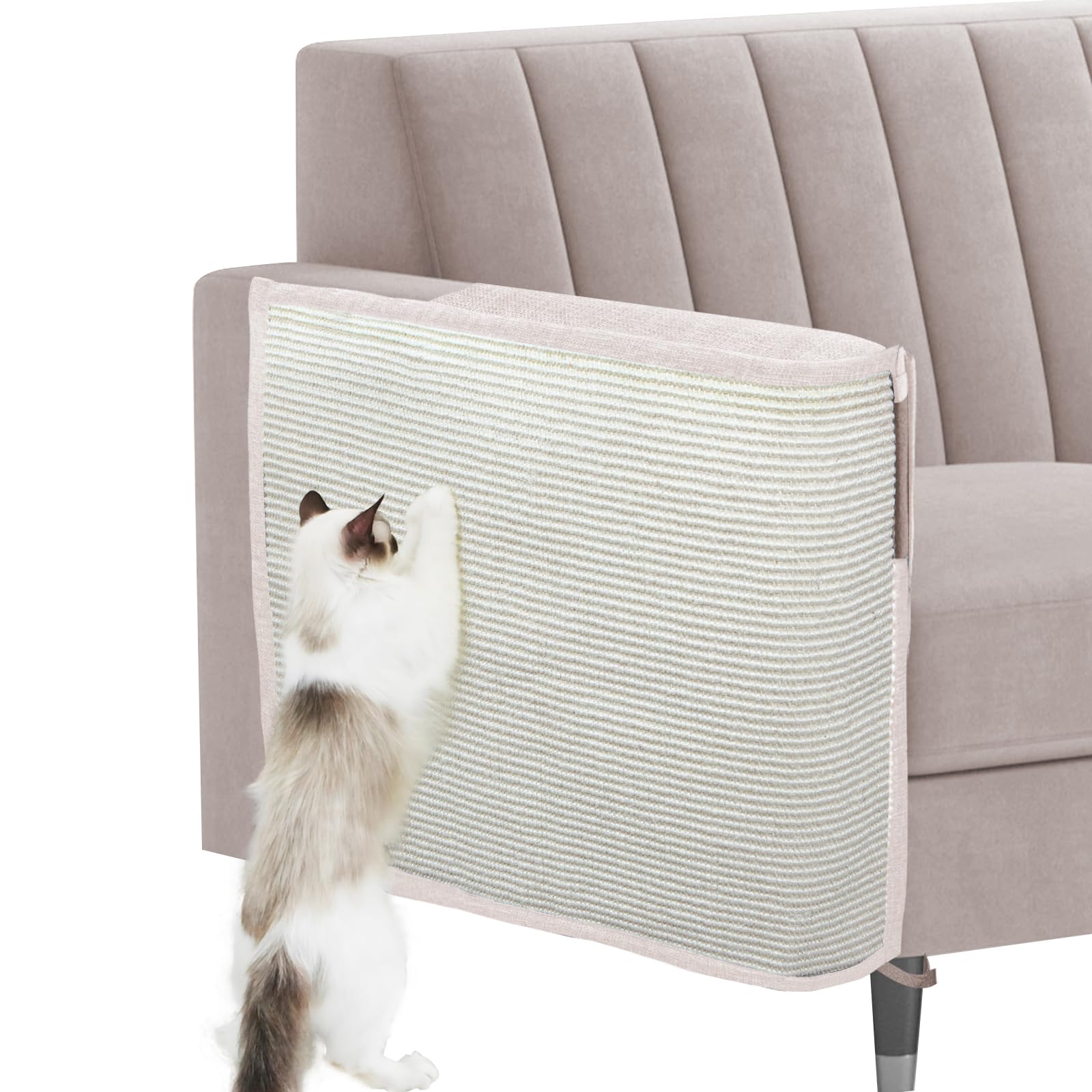 Cat Scratch Sofa Protector,27.6Lx19.6W Inch Cat Scratch Furniture Protector Pad,Cat Scratch Couch Arm Sheild With Natural Sisal 