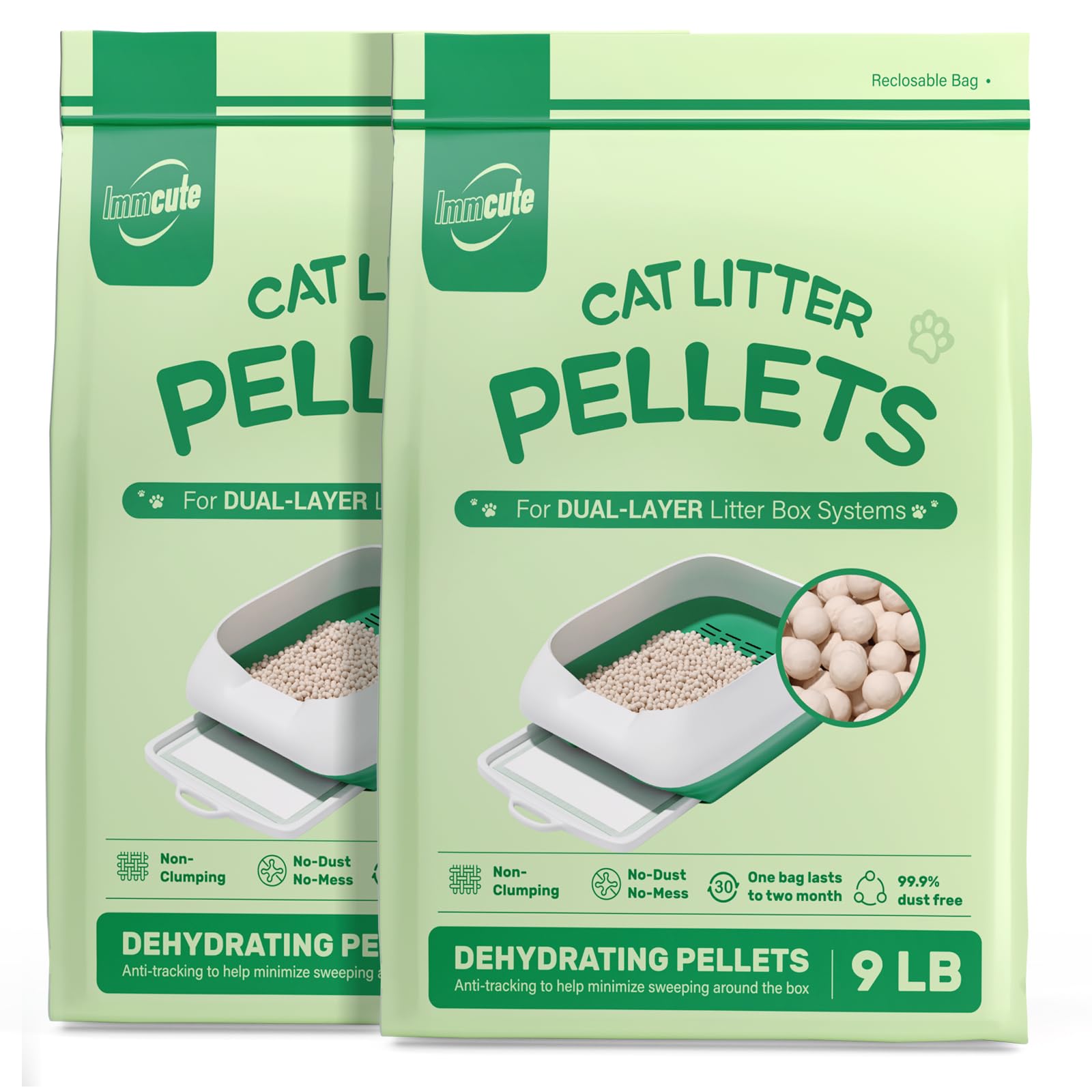 Cat Litter Pellets 18 Lbs, Generic Litter Pellets Refills Exclusively For Dual-Layer Litter Box Systems, Dehydrating, Zeolite, L