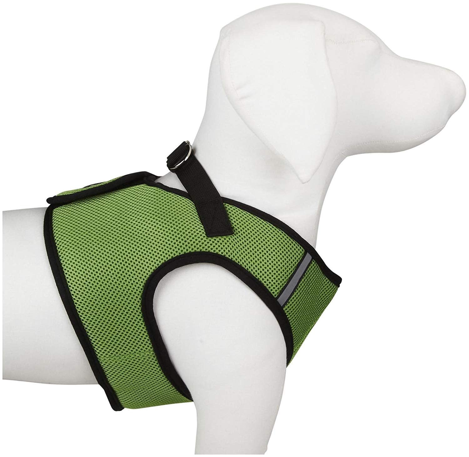 The Worthy Dog Sidekick Harness with Comfy Padded Mesh hook and loop Adjustable, Outdoor, Easy Walk Vest for Dogs - Tiny, Lime G