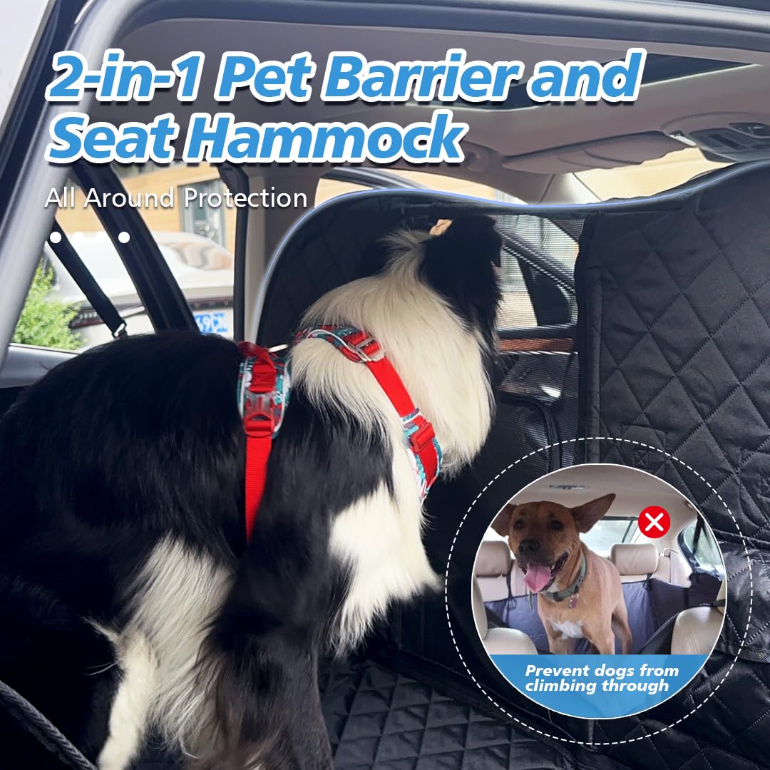 Bestset Truck Dog Seat Cover Back Seat,Truck Back Seat Extender For Dogs With Escape-Proof Dog Car Barrier,Upgrated Firm Framedo
