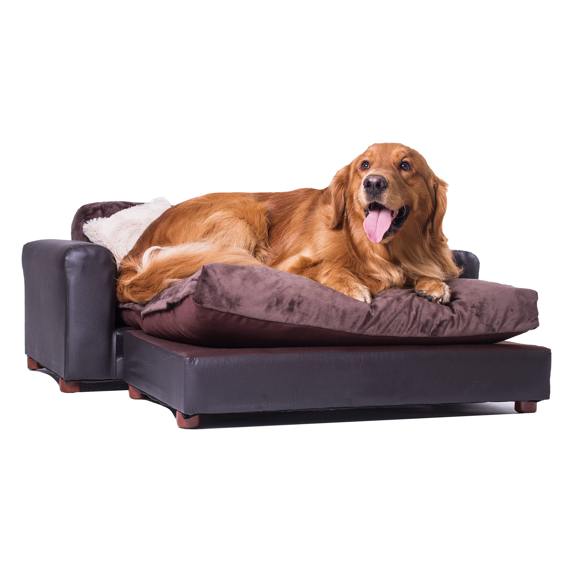 Moots Premium Leatherette Pets Sofa, Espresso, X-Large