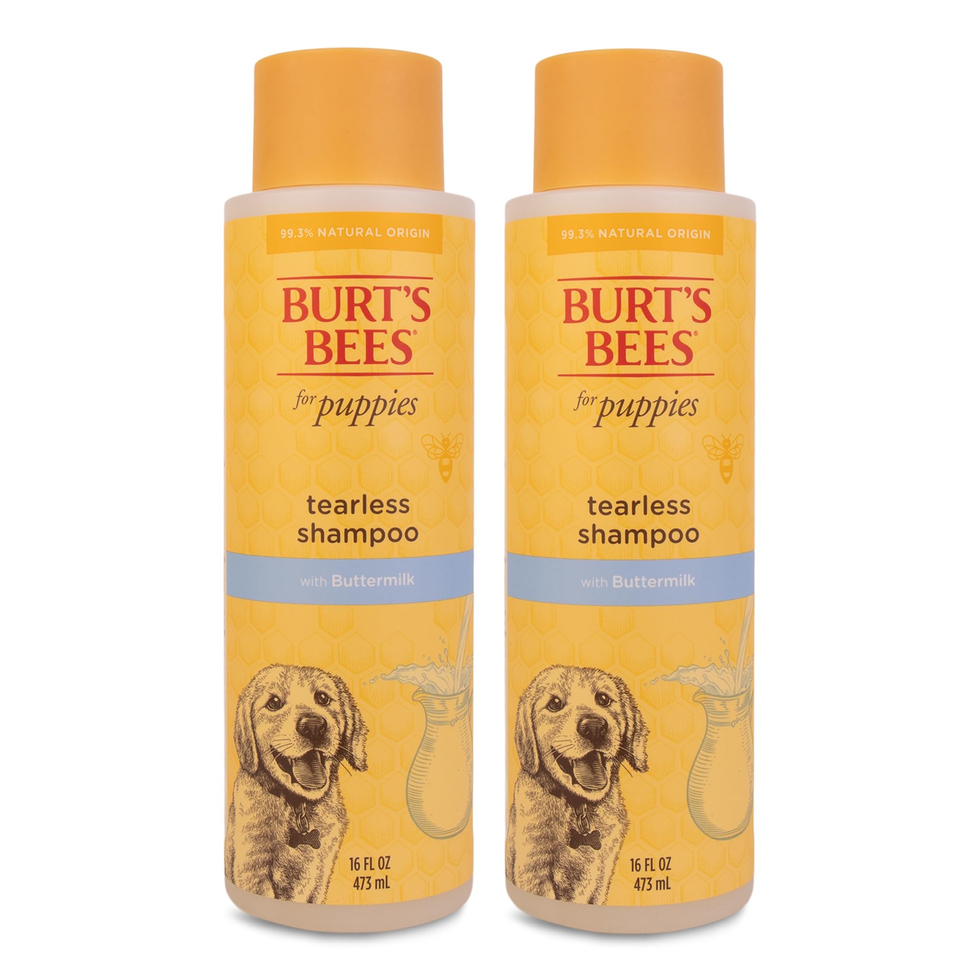 Burt'S Bees For Pets Tearless Puppy Shampoo With Buttermilk, 2Pk, 95% Natural Origin Formulas, Best Tearless Shampoo For Puppies