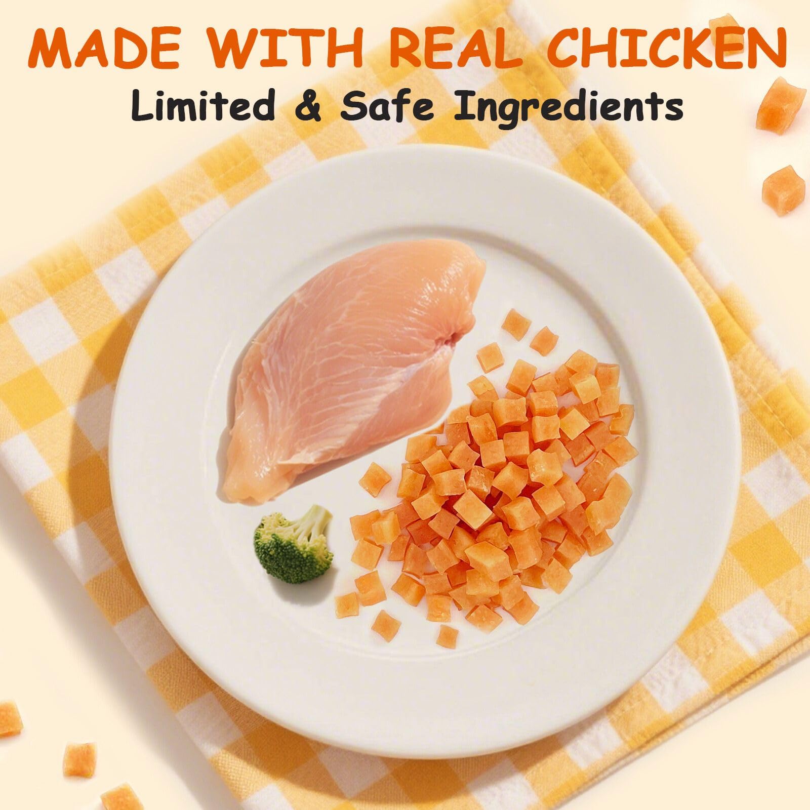 PETPURO Soft Chicken Treats for Dogs and Cats, Grain Free Training Snacks, High Protein Chewy Bites for Small Dogs and Kittens,