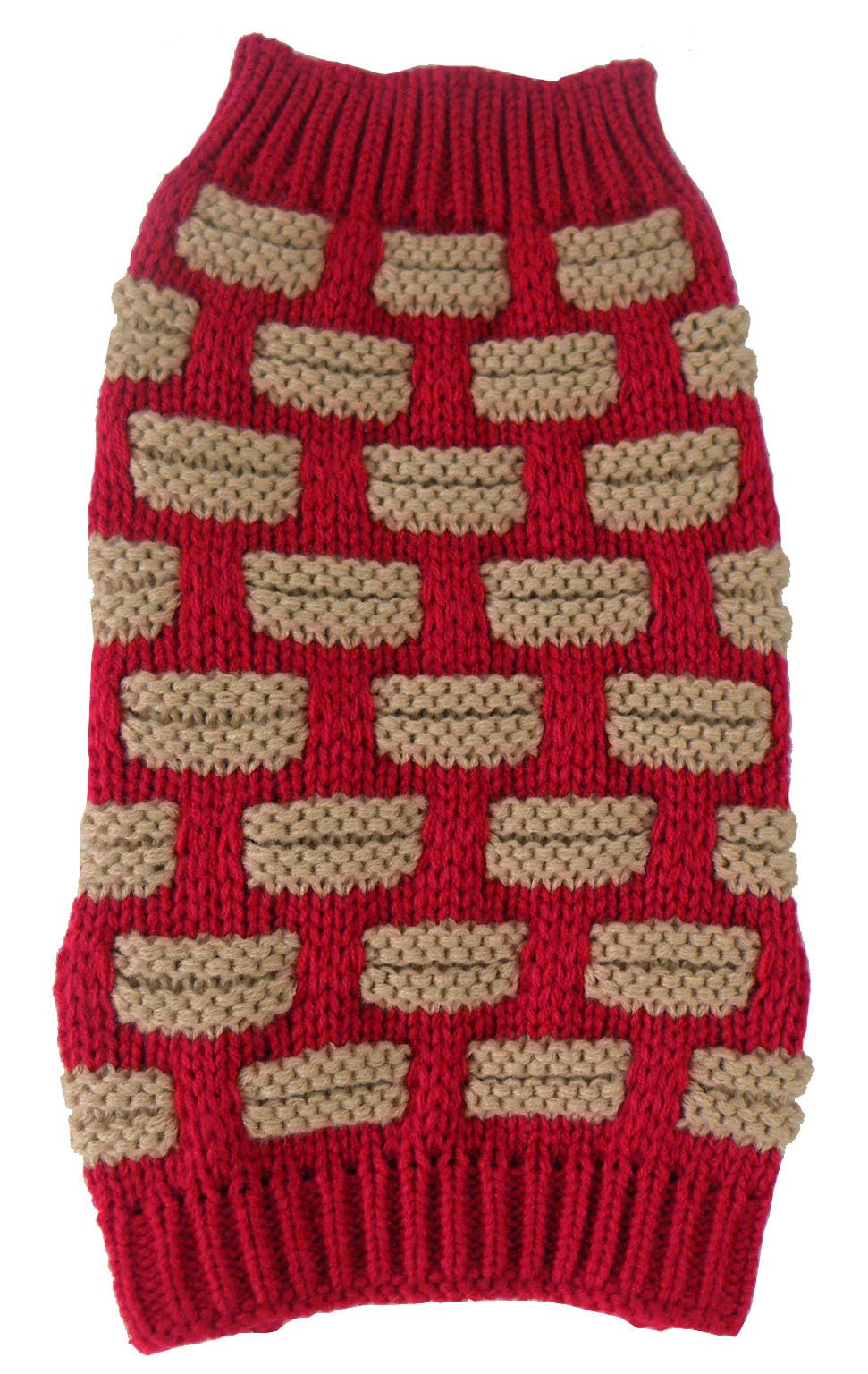 Pet Life        Weaved Fashion Pet Sweater - Designer Heavy Knitted Dog Sweater With Turtle Neck - Winter Dog Clothes Designed T