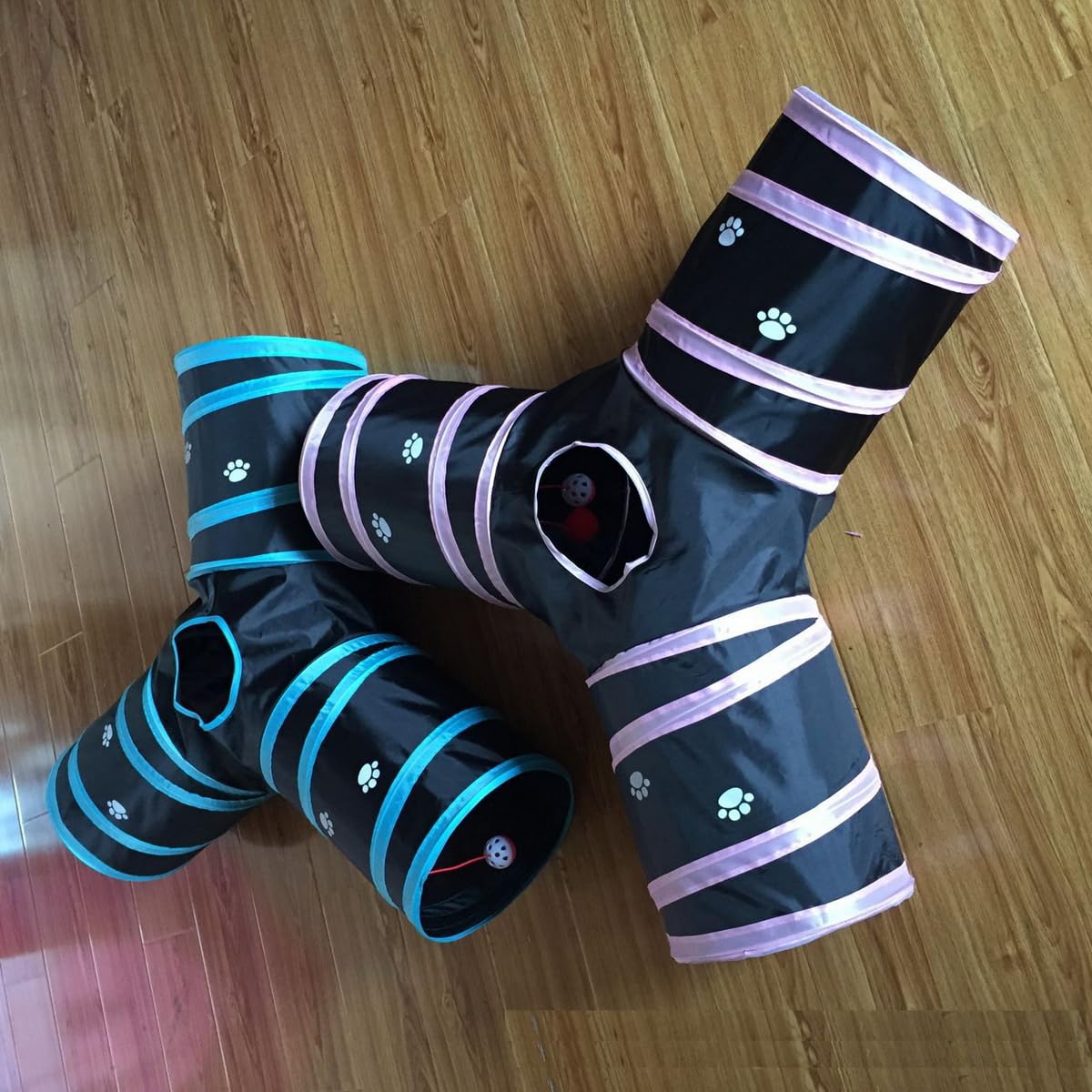 Cat Tunnels, Pet Ferret Rabbit Bunny Tunnels Tubes Subway Habitats, Y-Style, Diy Cat Peekaboo Maze House Tent Bed, Kitten Intera