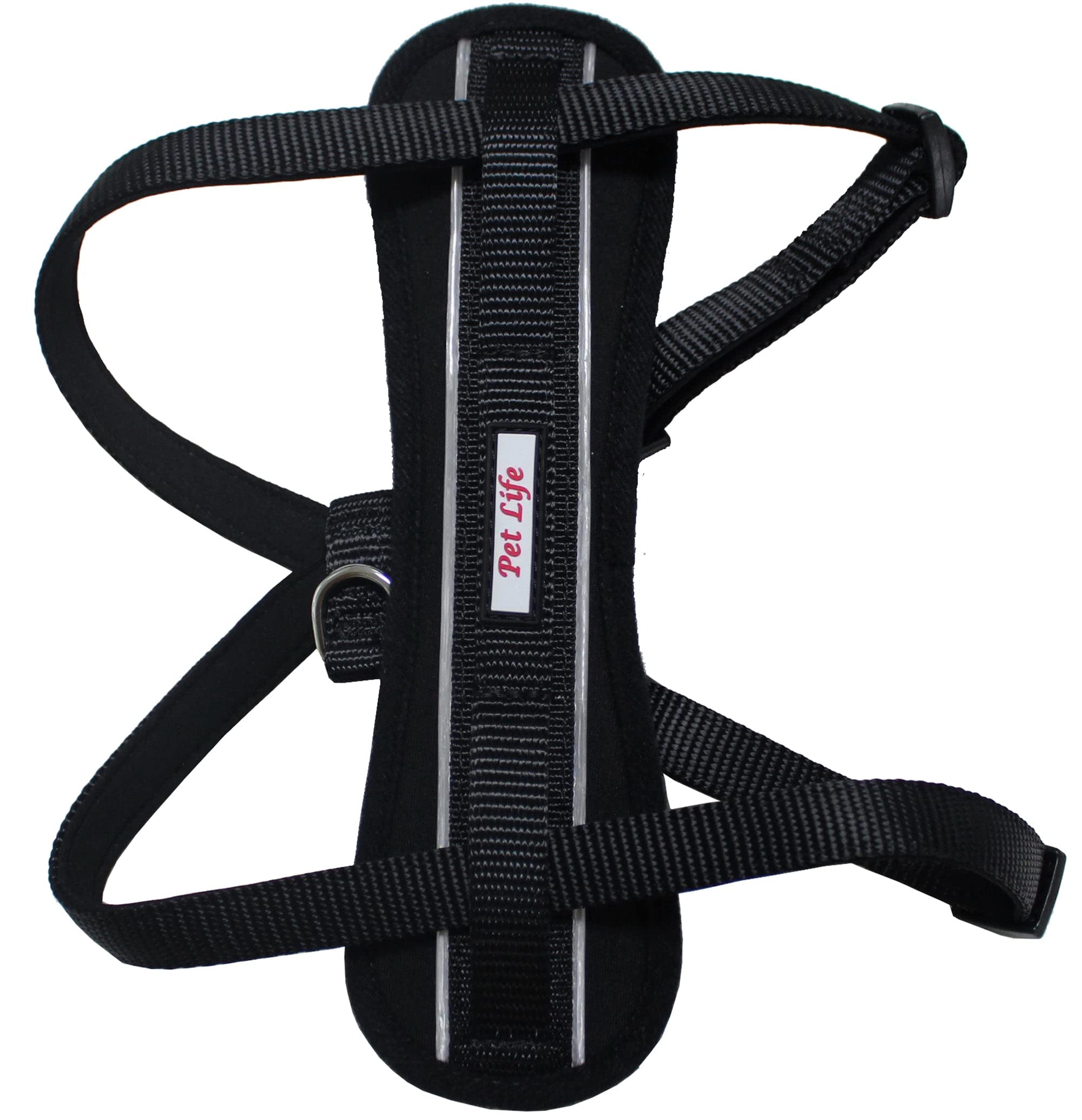 Pet Life Mountaineer Chest Dog Harness - Easy Pull Reflective And Adjustable Pet Harness Provides Less Stress And Waist Pressure With Added Comfort