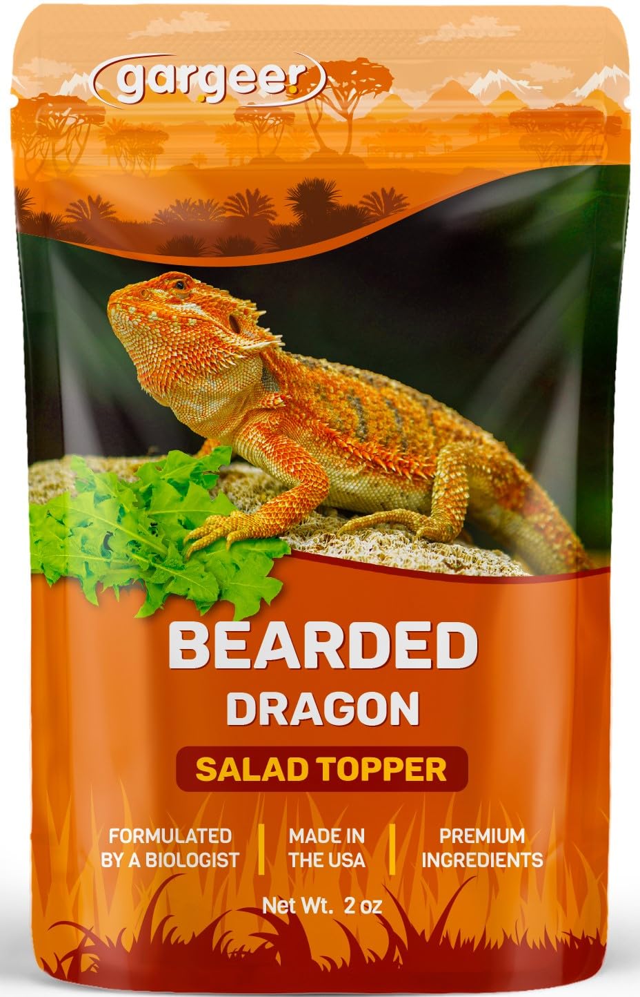 Gargeer 2oz Bearded Dragon Food Supplement, Flower Salad Mix Topper. Supercharge Juveniles & Adults Appetite, Health & Immune Sy