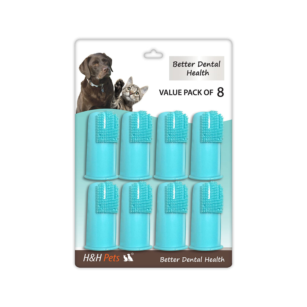 H&H Pets Dog Toothbrushes Best Professional Cat & Dog Finger Tooth Brush, Puppy Supplies Dog Brush, Perfect For Dogs And Cats, Cat Brush, Dog Supplies, Brush Set - Size Large 8 Count