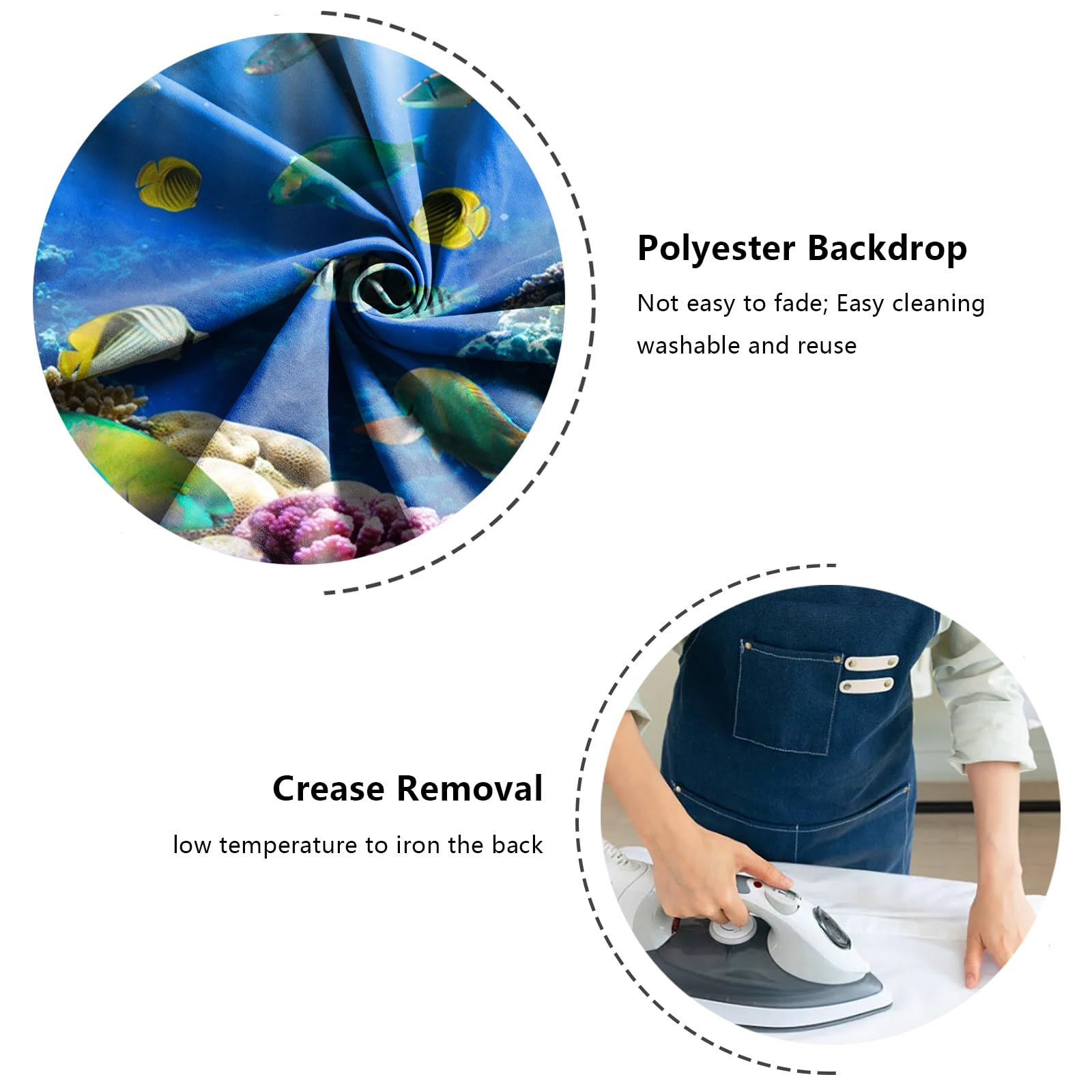 YongFoto Ocean Theme Fish Tank Background 48x20 inch Coral Seaweed Reef Rock Seafloor Tropical Fish Underwater Sea World Polyest