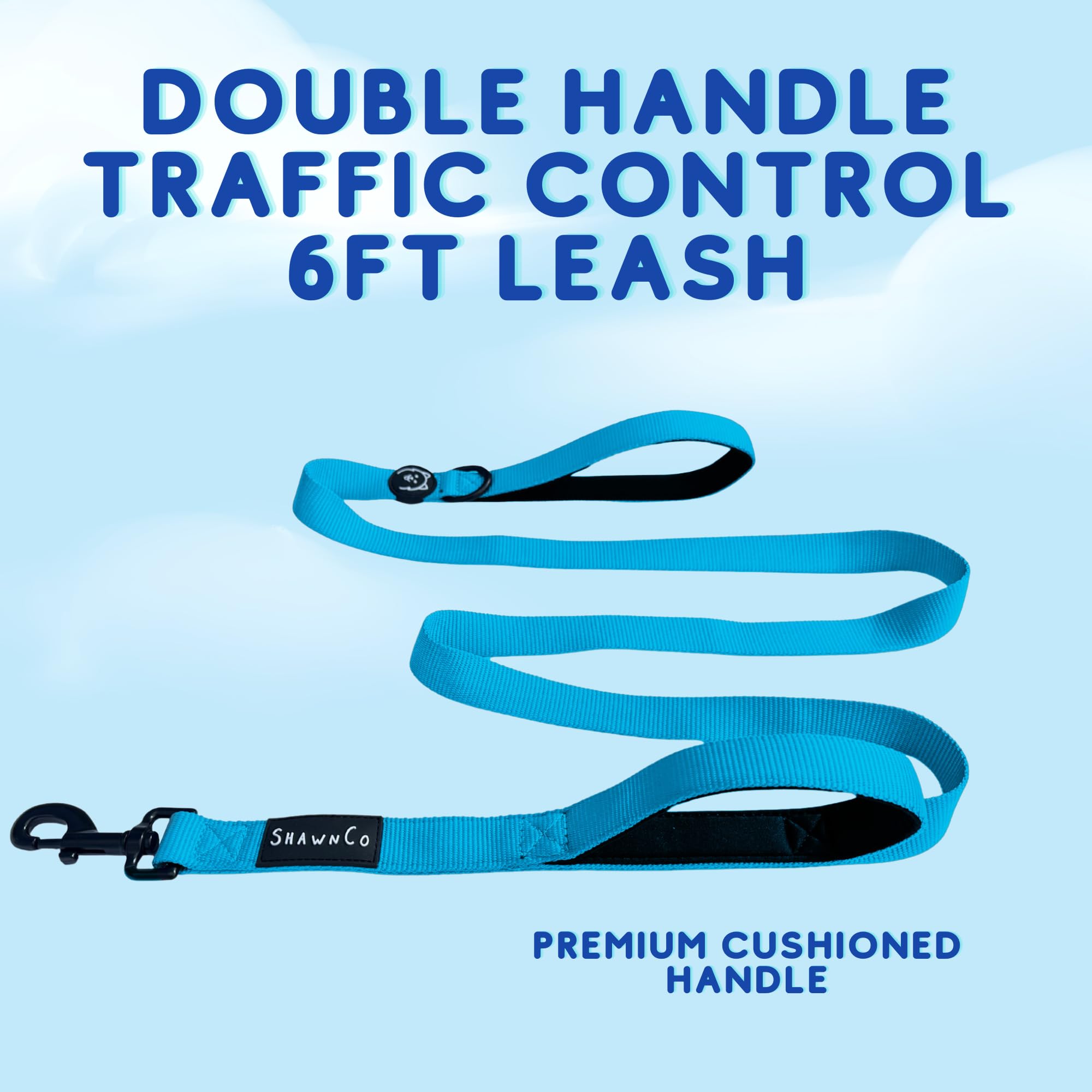 Shawnco Dream Walk Dog Leash- Premium, Nylon Pet Leash With Soft Neoprene Handle For Small, Medium And Large Dogs (Wolf Moon, M/