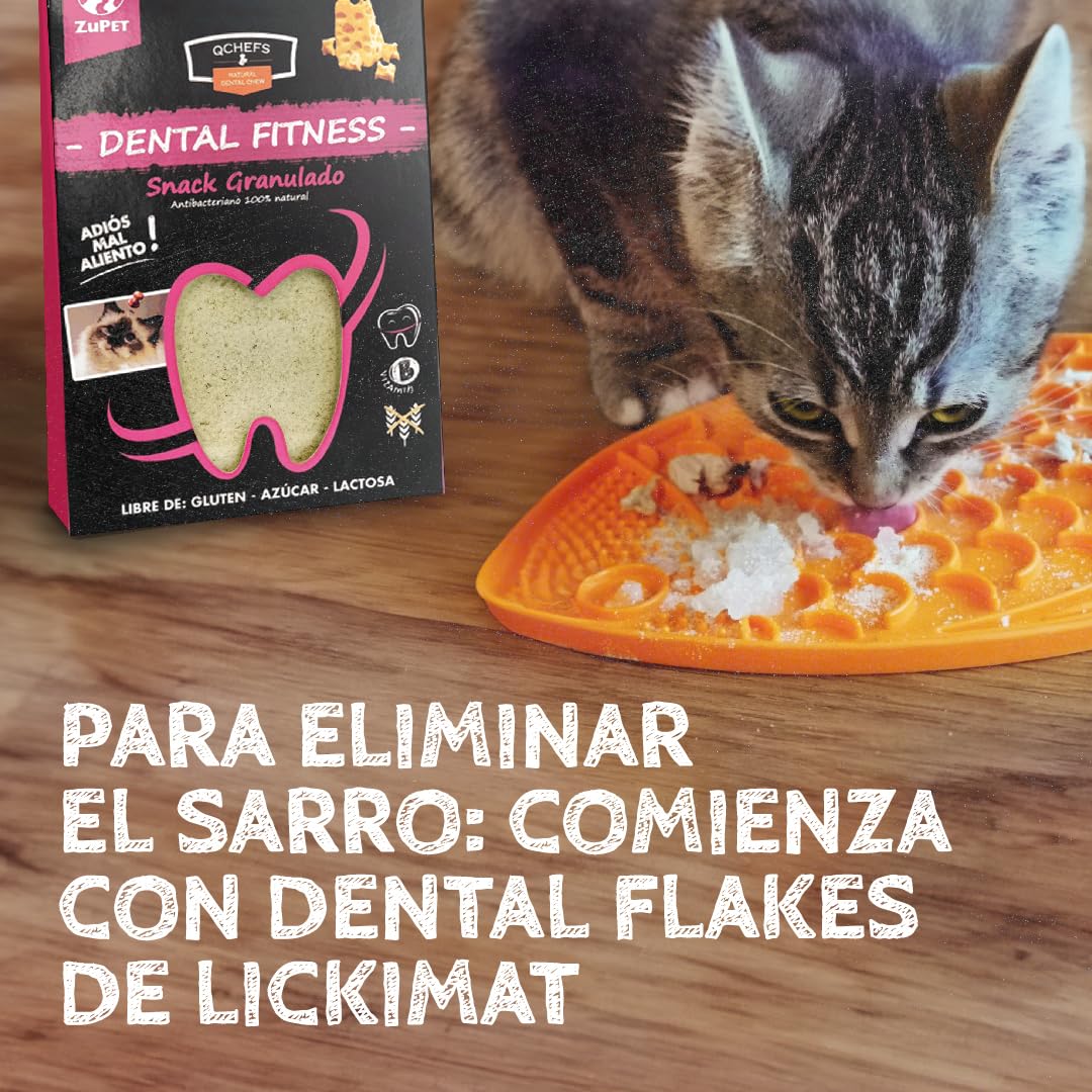 QCHEFS Dental Flakes for Cats - Two Month Supply* - Food Topper - After Meal Licking Treat, Oral Health Snack with Amino Acids.